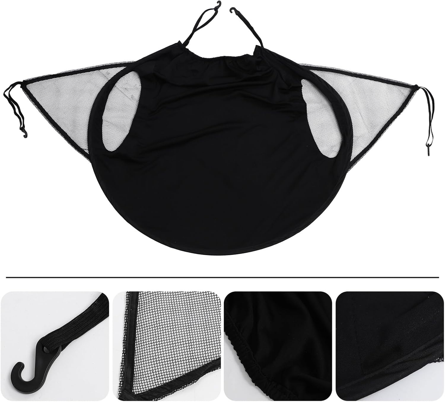 Stroller Sunscreen Umbrella with High Elastic Steel Core Flexible Strip Windproof Stroller Awning Accessory High-Density Elastic Cloth Sunshade for Pram and Car Seat Easy Storage image number 5