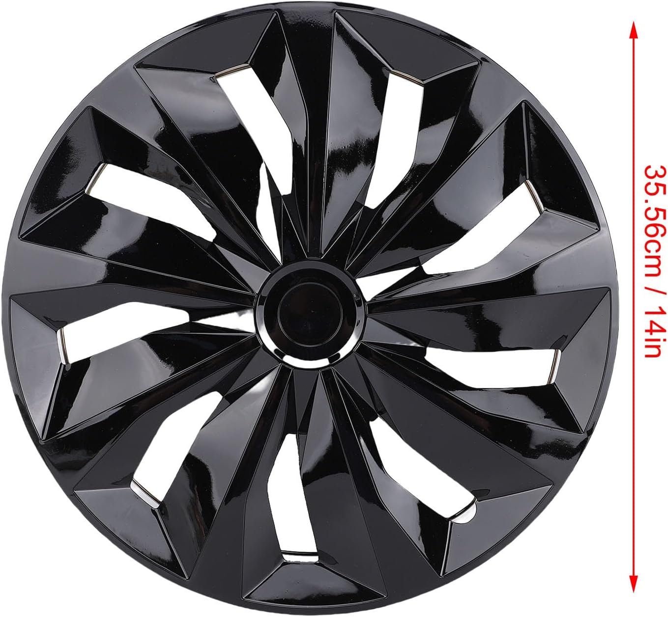 Jiawu 14 Inch Hubcaps, Wheel Cover Snap on R14 Hubcaps Set, Universal Wheel Rim Cover for Cars Trucks SUV, Set of 4, ABS Material, Easy Installation, Hubcaps for Car Accessories (Black) image number 1