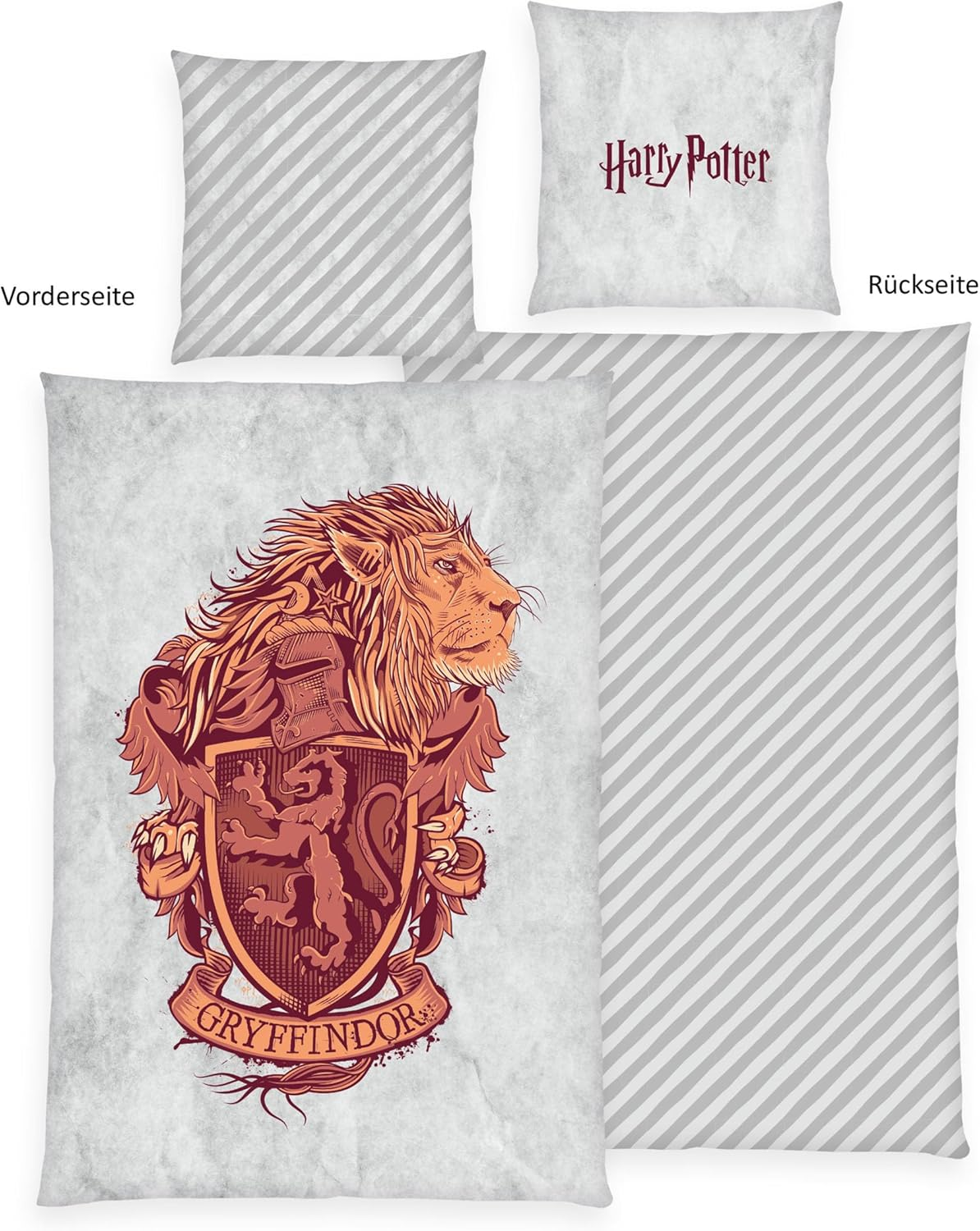 Herding Harry Potter Bed Linen, Pillowcase Approx. 80 X 80 Cm, Duvet Cover Approx. 135 X 200 Cm, with Button Placket, 100% Cotton