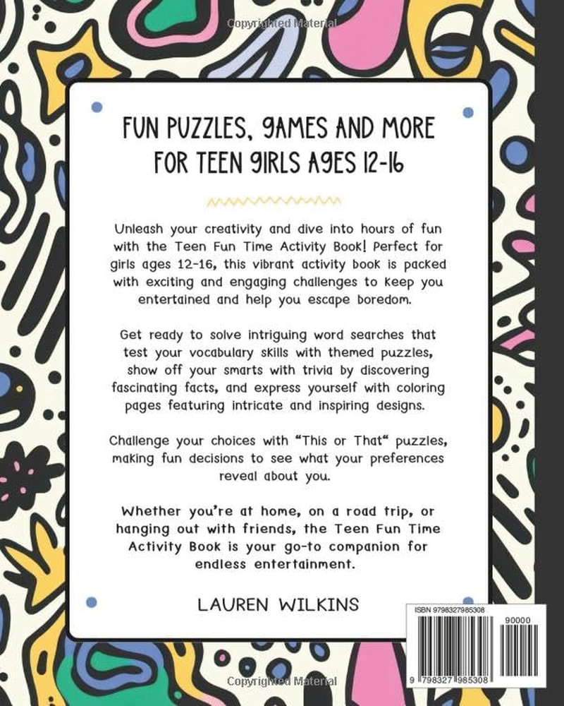 Ugh! I'M so BORED: Activity Book for Teen Girls Ages 12-16 Featuring Word Search, Sudoku, Crossword Puzzles, Trivia, Coloring Pages and More image number 1