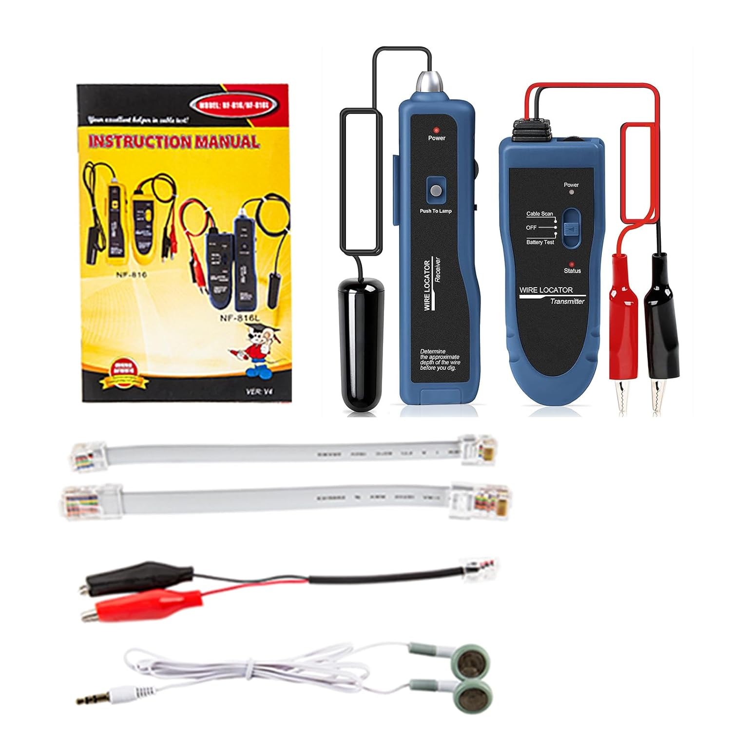 Rechargeable Underground Cable Locator, Electrical Wire Tracer, Underground Wire Locator for Pet Fence Buried Sprinkler Valve, Cable Tester for Locating Irrigation Tone Generator Kit Probe image number 4