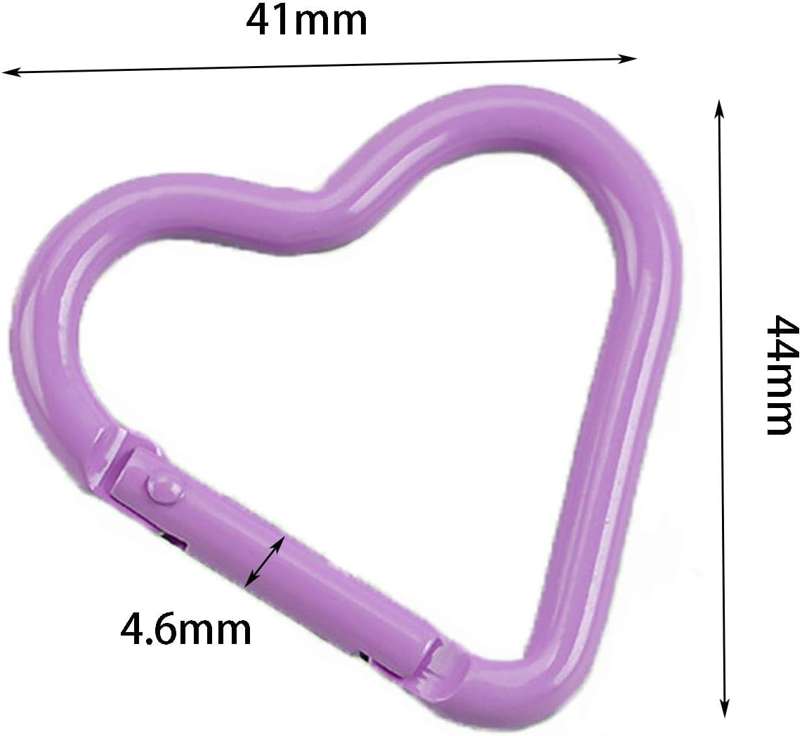 Heart Carabiner 6PCS, Multi-Functional Aluminum Carabiner Clip for Gym, Dog Leash & Outdoor Travel, 6 Colors image number 2