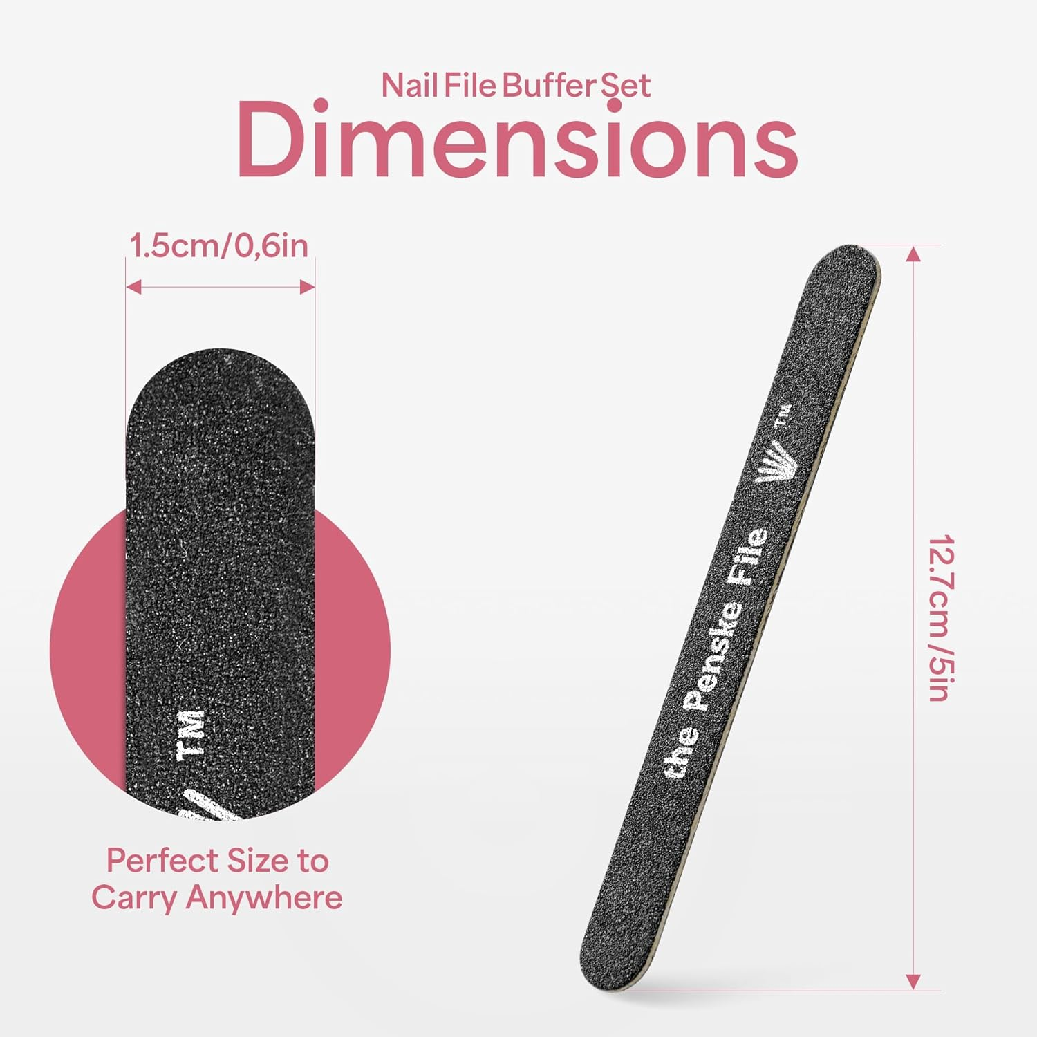 The Penske File: Hilarious 12 Pieces Nail Files Buffers Set. Double Sided Emery Boards, 180/150 Grit. image number 4