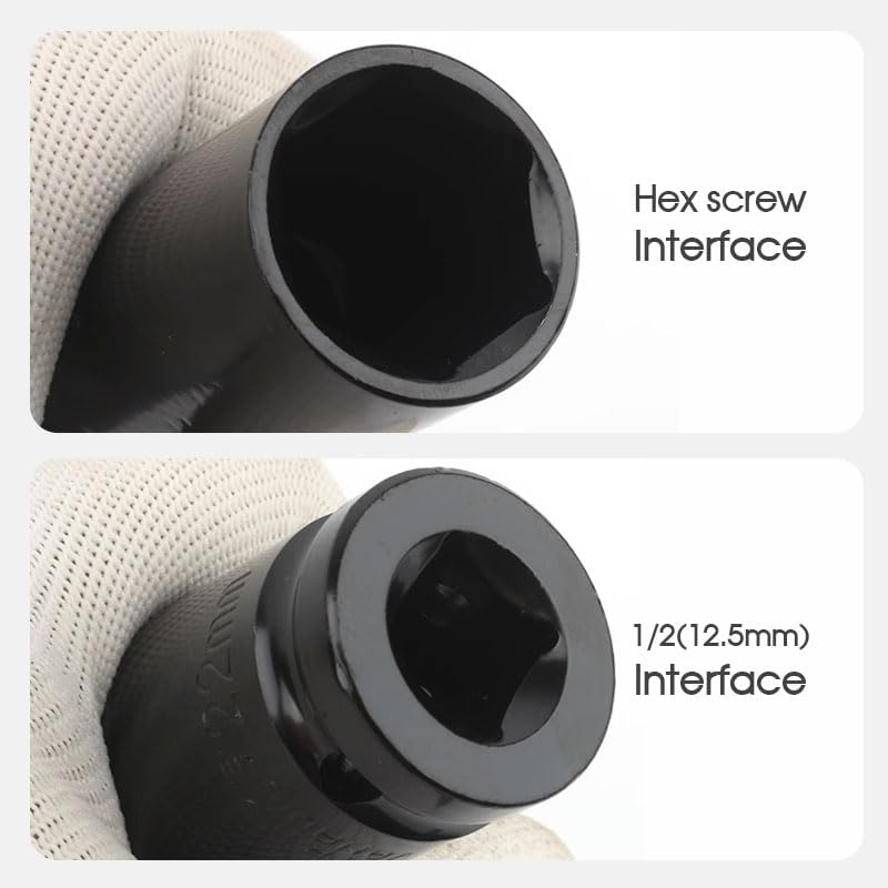 Tootoo 10Pcs 3/4'' Drive Deep Impact Socket Tool Set 80Mm Length Tool Set 22-41Mm image number 2