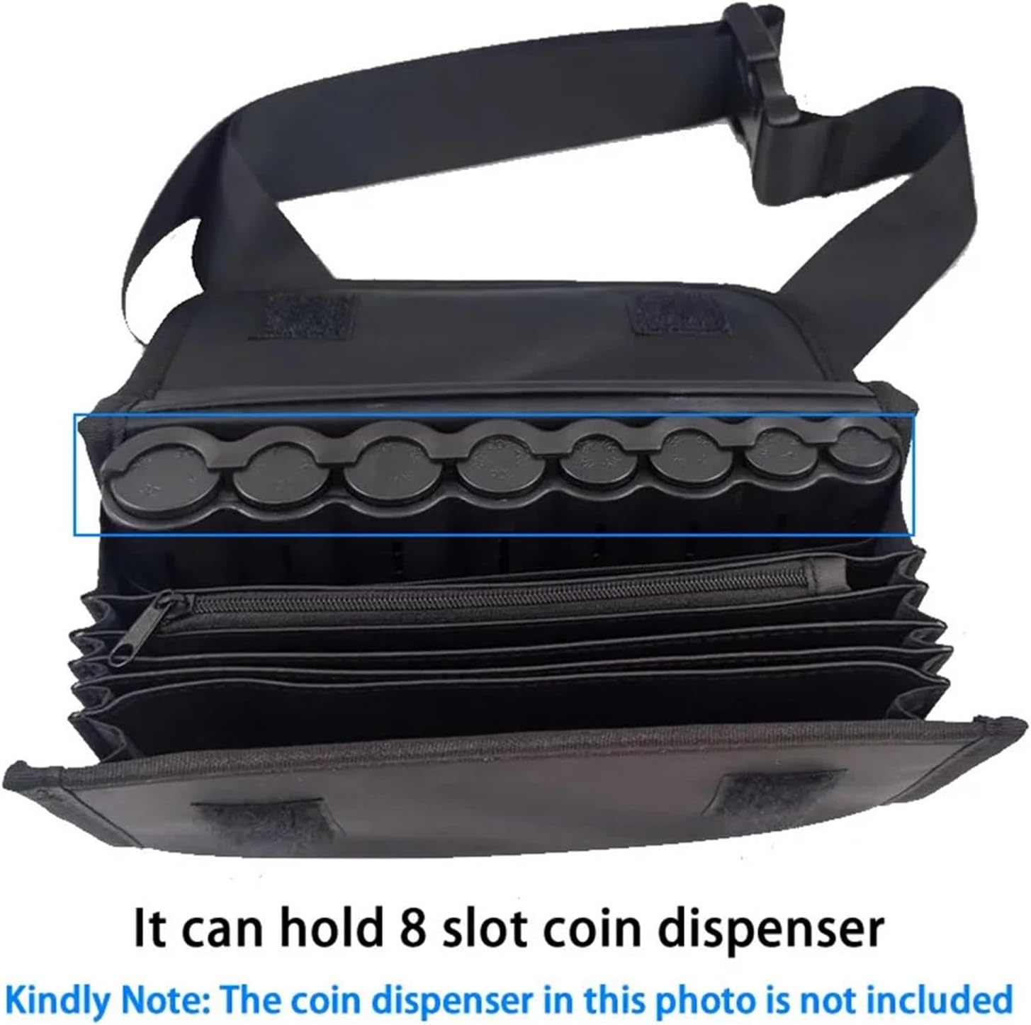 Safe Multi-Function Waiter'S Purse Portable Multi Pocket Driver Waist Wallet Fanny Pack Cash Receipt Organizer Safe Box(Waist Bag Only) - Bag Coin Collector image number 5