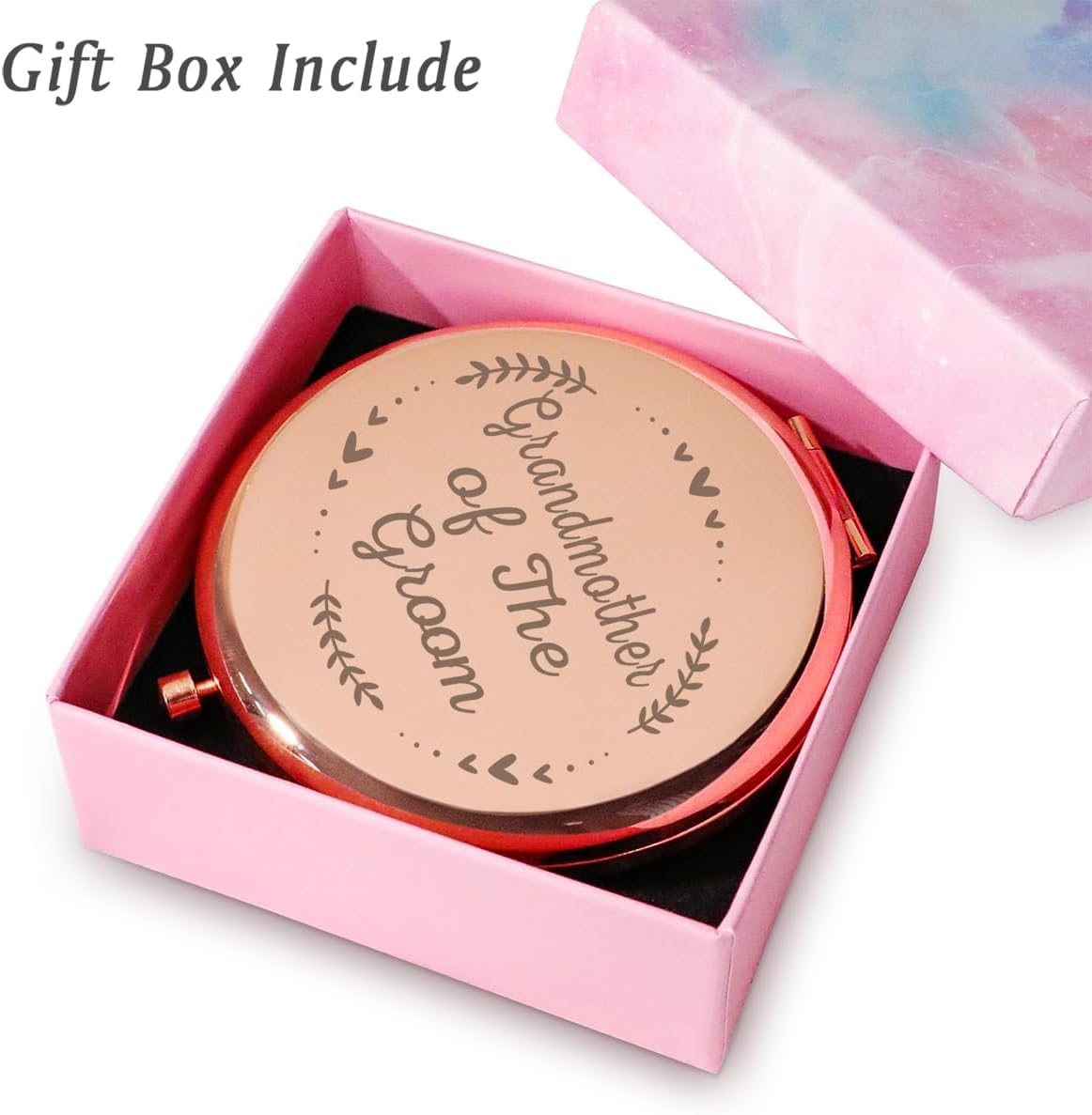 Grandmother of the Bride Gifts, Personalised Engraved Compact Mirror for Bridal Shower, Wedding, Bachelorette Party image number 5