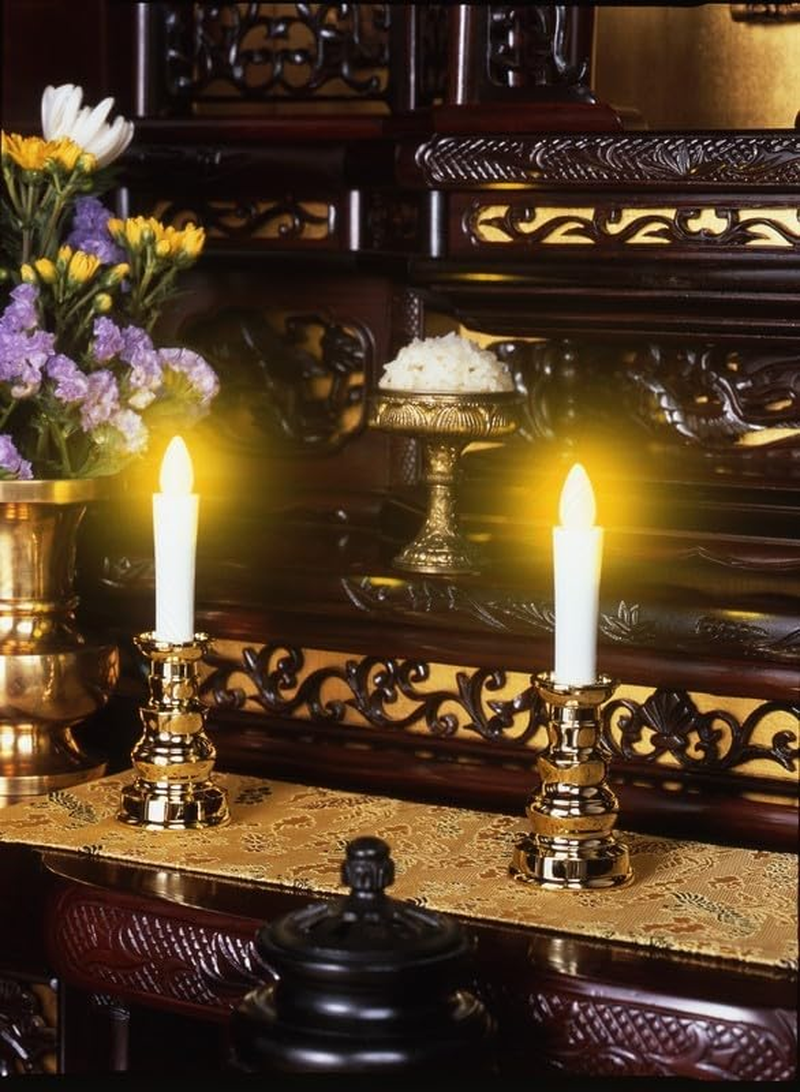 Smile Kids ARO-4202 Electric Candle with Candlestick, Safe Candle, Small, Gold, without Batteries image number 2