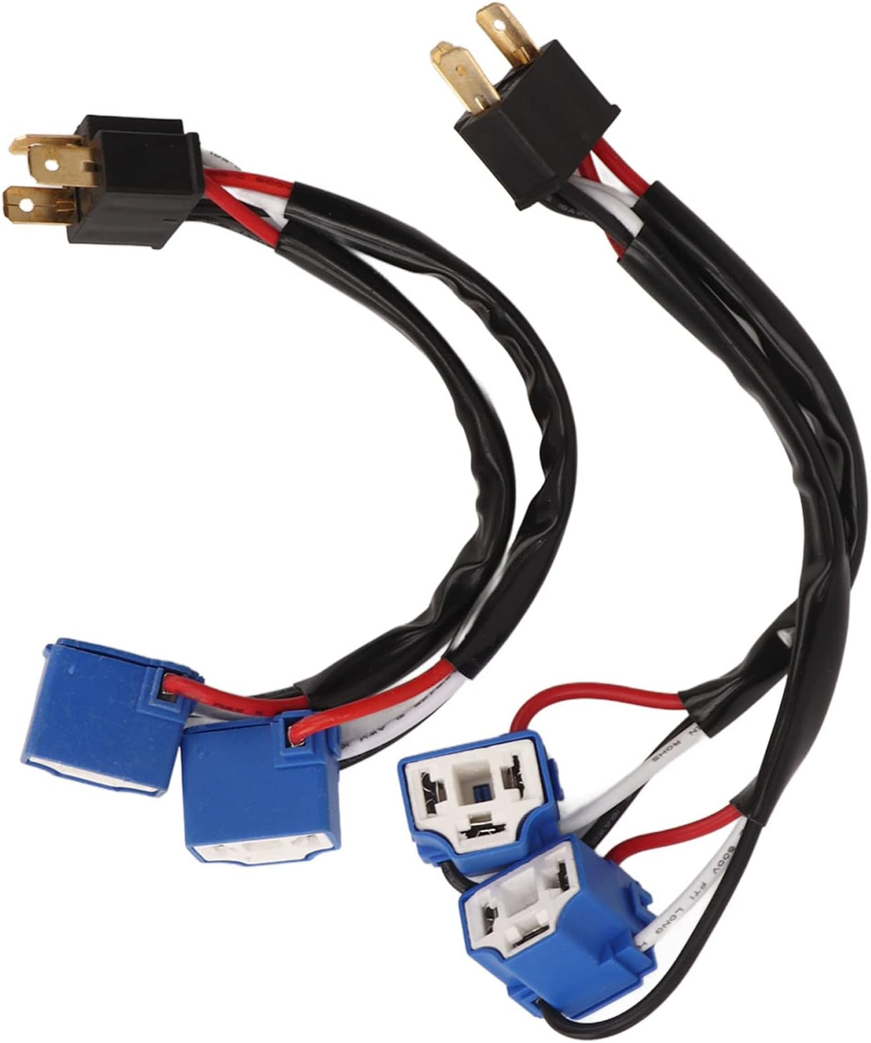 Grcfumo 2Pcs H4 9003 Wire Harness, Nylon and PVC 2 Way Splitter Headlight Wires, Plug and Play Headlight Conversion Cable Wire for Truck Pickup LED Wire Cable Plug image number 2
