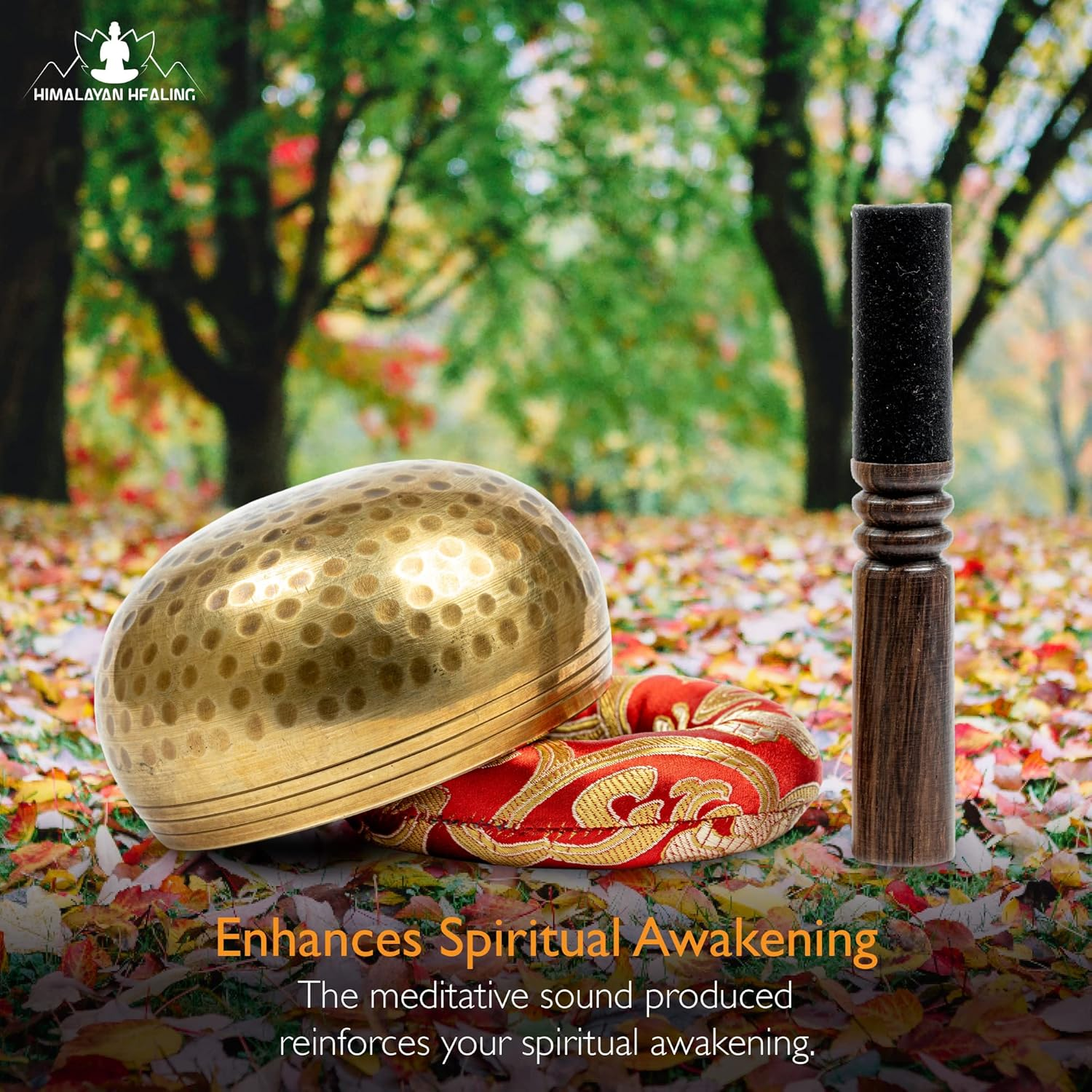 Tibetan Singing Bowls Set~ Meditation Sound Bowl Hand Hammered in Nepal for Yoga, Meditation, Mindfulness, Healing & Chakra Balancing~ (3.5 Inch) image number 2