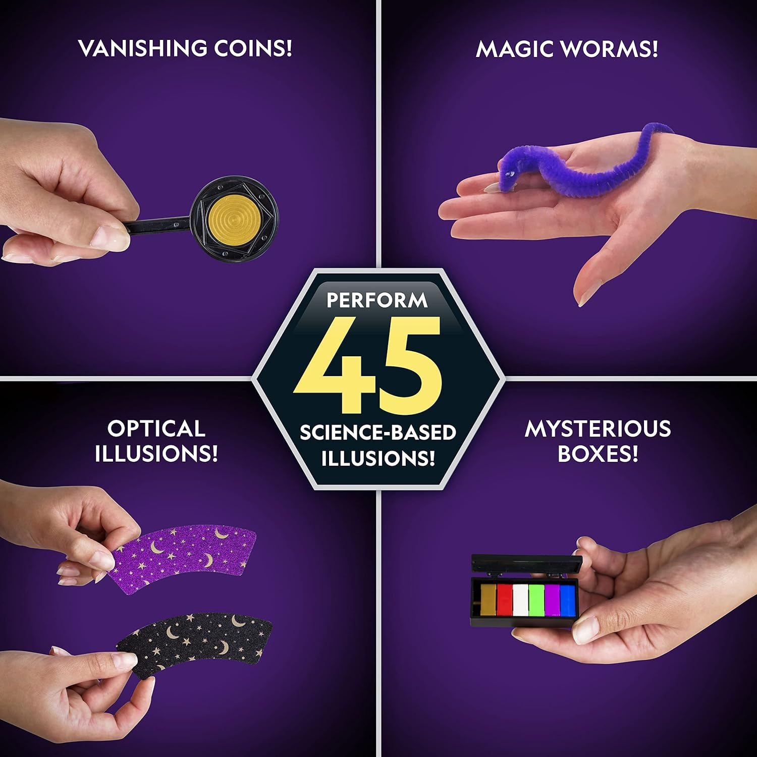 National Geographic Kids Magic Set - 45 Magic Tricks for Kids to Perform with Step-By-Step Video Instructions for Each Trick Provided by a Professional Magician, Toys for Boys and Girls image number 1