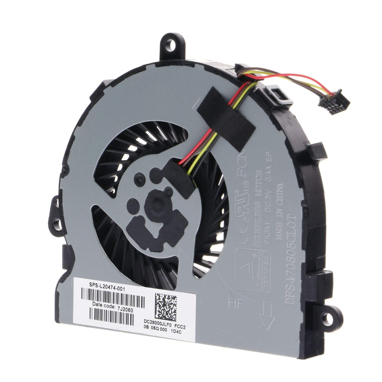 CPU Cooling Fan for HP 15-DA 15-DB 15-DI 15-DR 15Q-DX 15T-DS C129 C130 250 G7 255 G7 256 G7 L20474-001 FK3M DFS470805CL0T image number 2