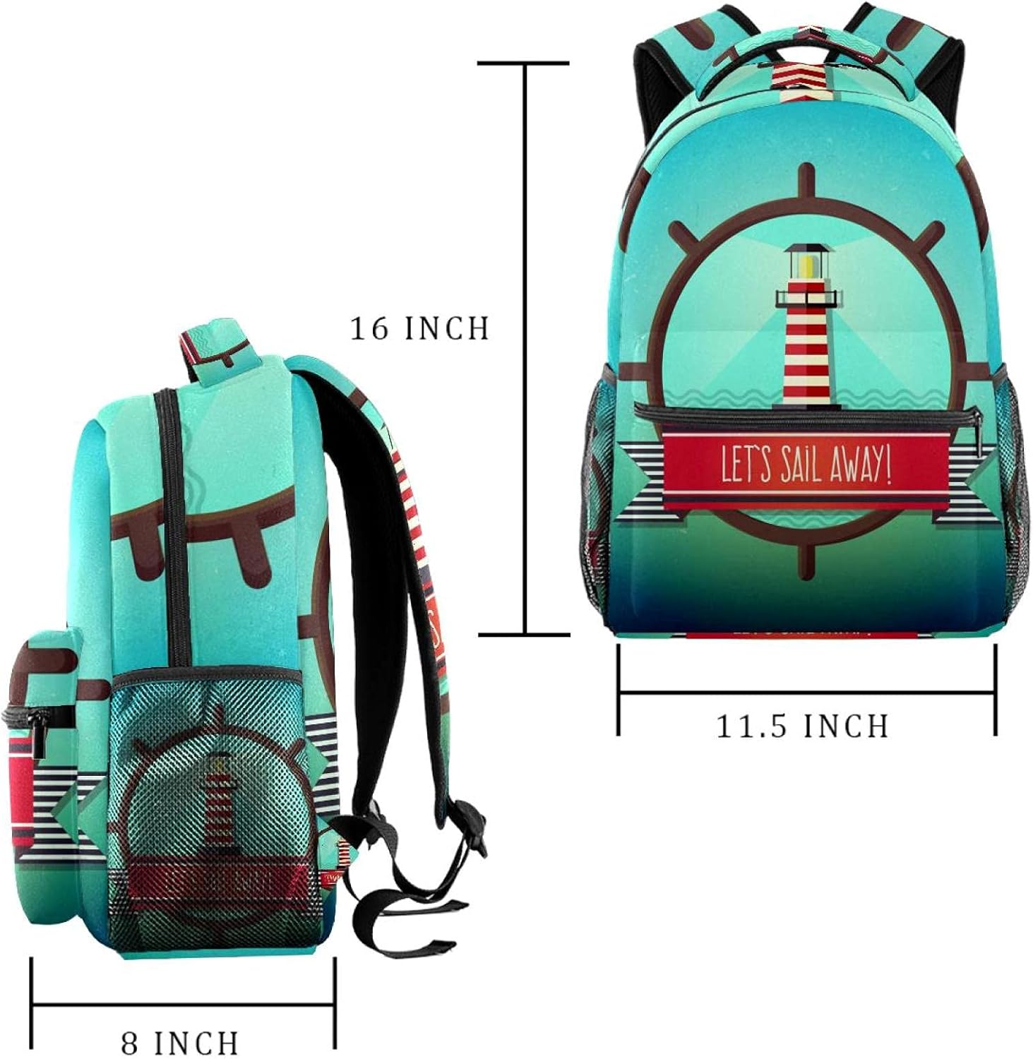 Retro Lighthouse Backpack Students Shoulder Bags Travel Bag College School Tote Backpacks image number 2