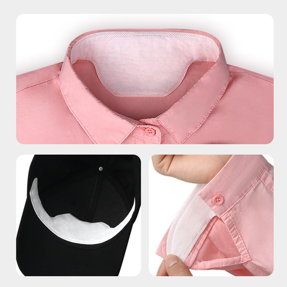 20PCS Disposable Collar Protector Self-Adhesive Shirt Sweat Pads for Shirts, Collar Underarm Sweat Pads Shirt Neck Liner image number 4