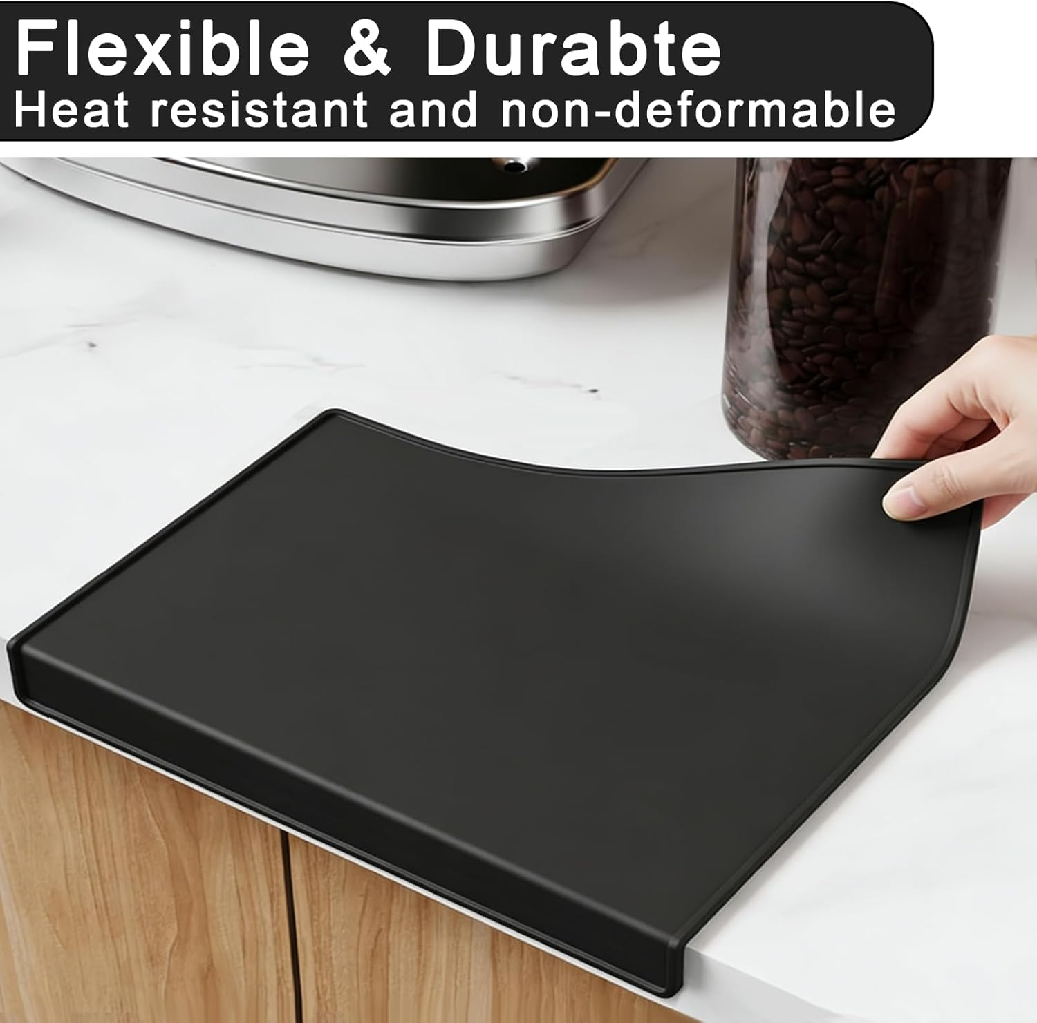 Silicone Coffee Tamper Mat - Non-Slip Stable Base for Espresso Machine, Ideal for Caf&eacute;, Office & Home Bar, Protects Countertops (Black) image number 2