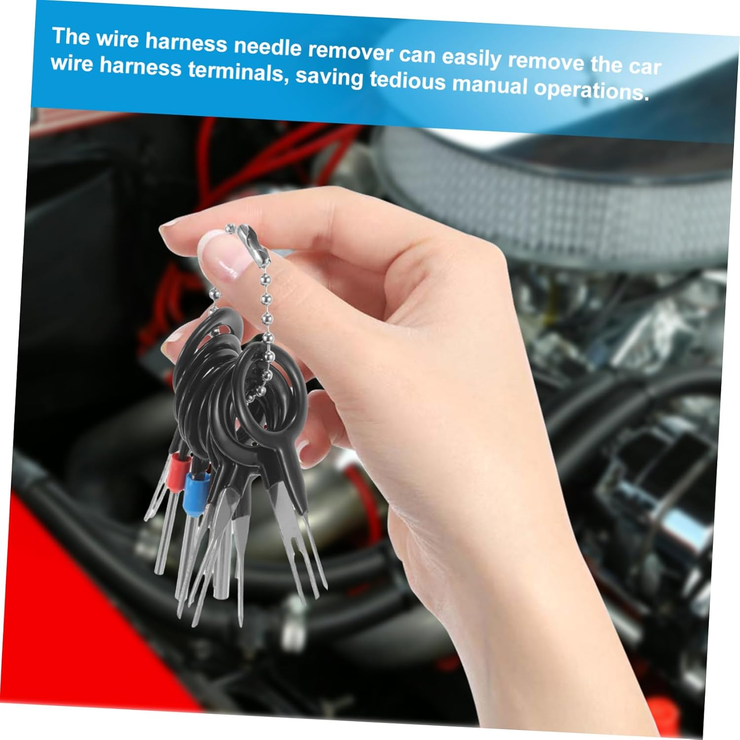 Alipis 14Pcs Car Terminal Tool Kit Electrical Pin Extractor Set Vehicle Wire Harness Terminal Ejector Tools for Mechanics Automotive Electrical System Repair image number 5