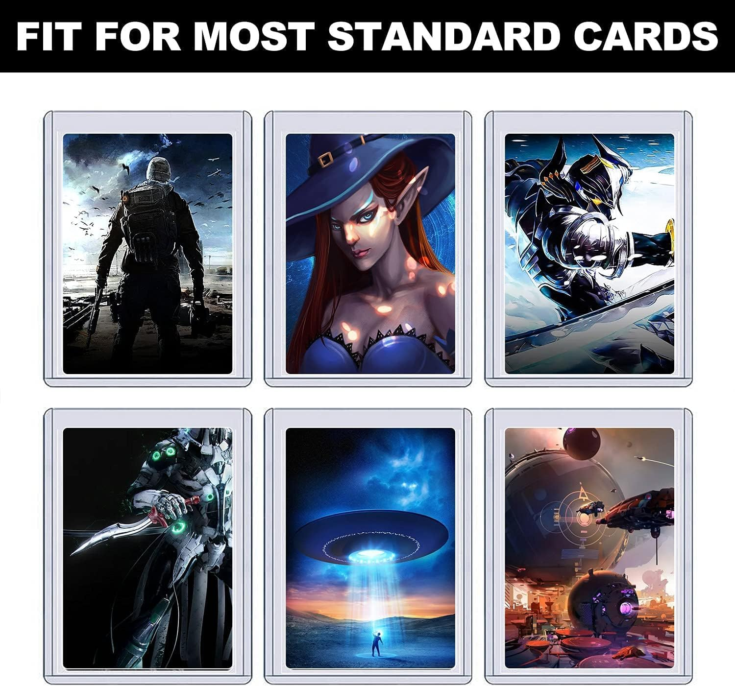 40Pcs Clear Card Sleeves, Clear Hard Plastic Thick Card Protectors Holders, Trading Card Sleeves for Top Loaders, Baseball, Trading, Sports Cards (4 X 3 In) image number 6