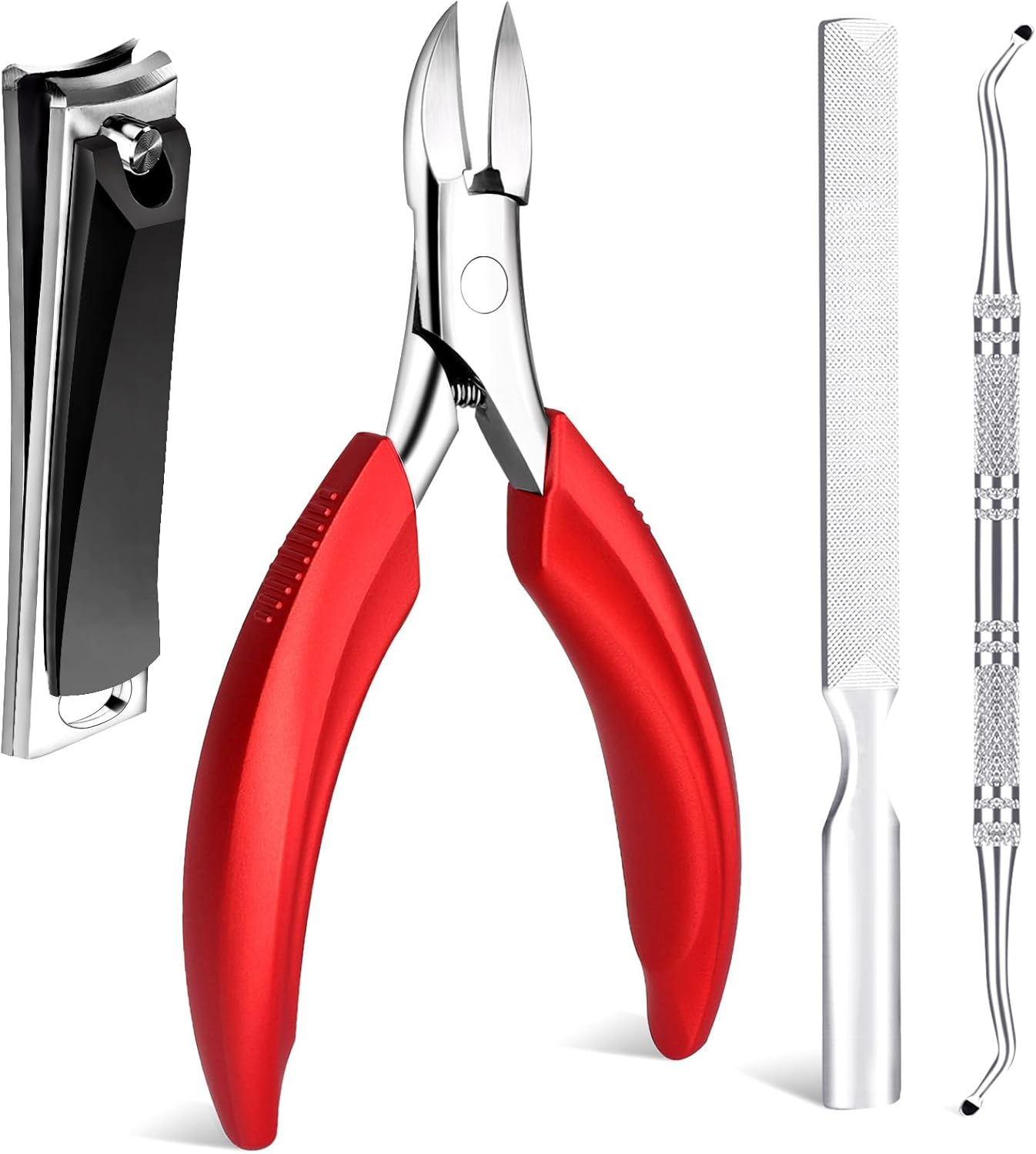 Orelex Nail Scissors, Nail Cutter for Ingrown and Curly Nails, Fingernail Clipper with Nail File, Ergonomic Comfort Grip, Professional Stainless Steel image number 3
