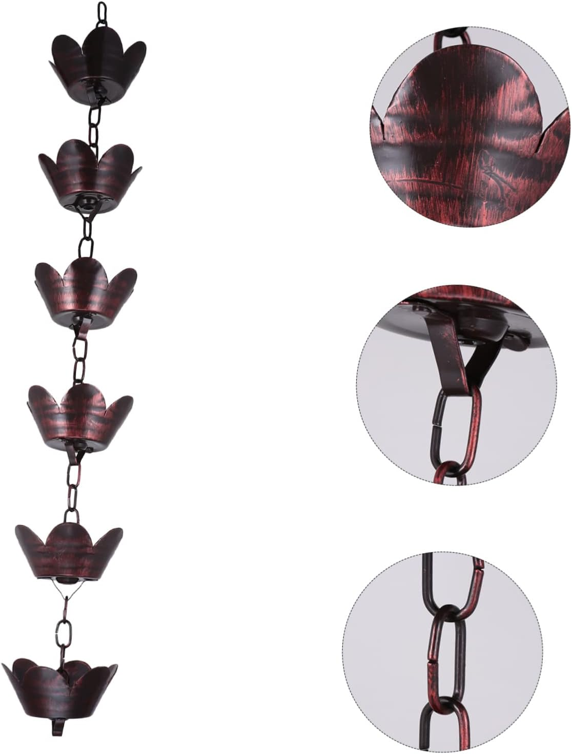 Metal Rain Chain for Gutter Downspouts 1M Decorative Aluminum Rain Chain Modern Garden Accessory Versatile Outdoor Water Feature Petal Design