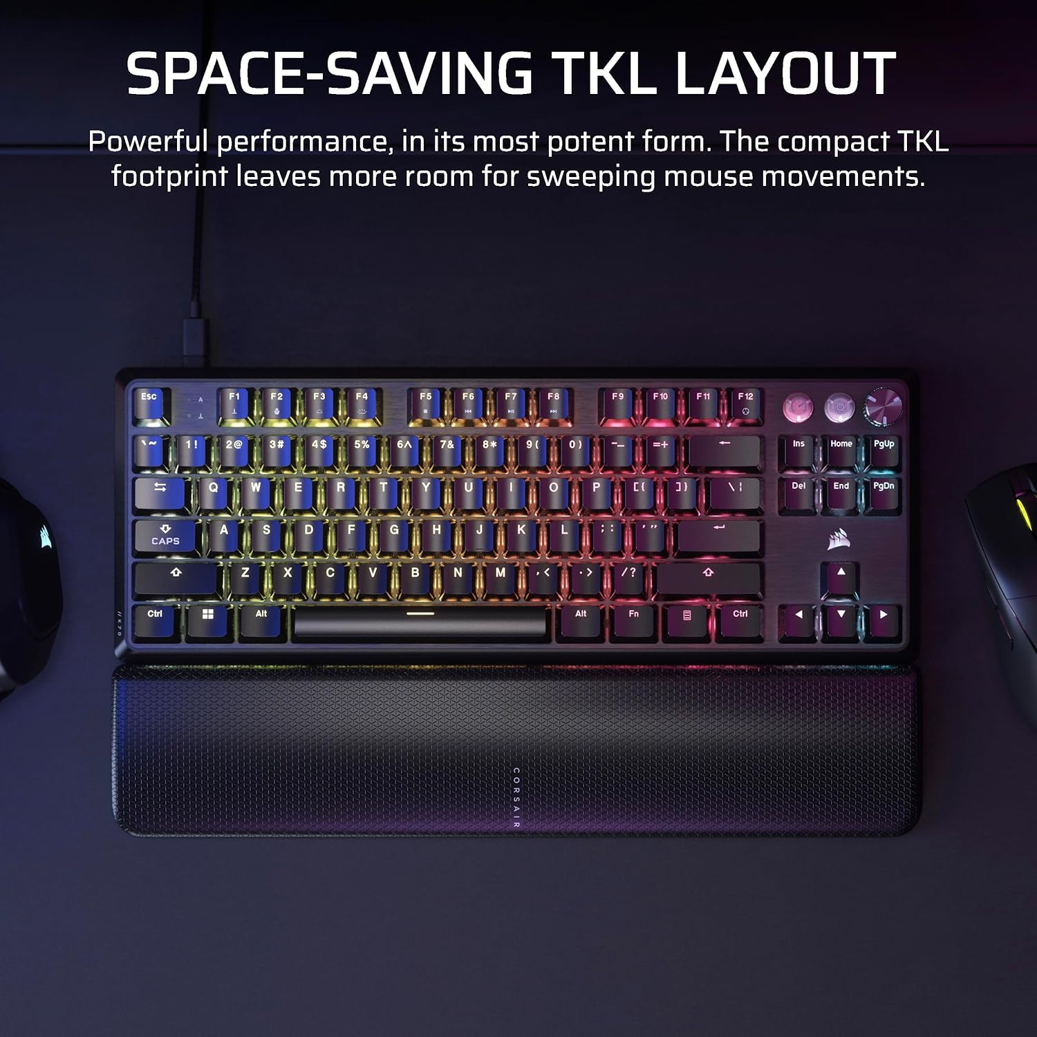 CORSAIR K70 PRO TKL + Elgato Stream Deck Mini Bundle - Mechanical Wired Tenkeyless Gaming Keyboard with Studio Controller for Zoom, Teams, Powerpoint, MS Office Etc, Compatible with Pc/Mac image number 1