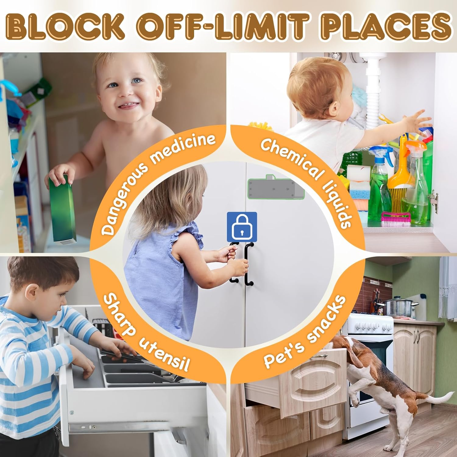 Smart Cabinet Lock,Hidden Drawer Lock Cabinet Lock,Child Safety Baby Proof Cupboard Locks for Children Liquor File Cabinet Cupboard Desk Dresser Black