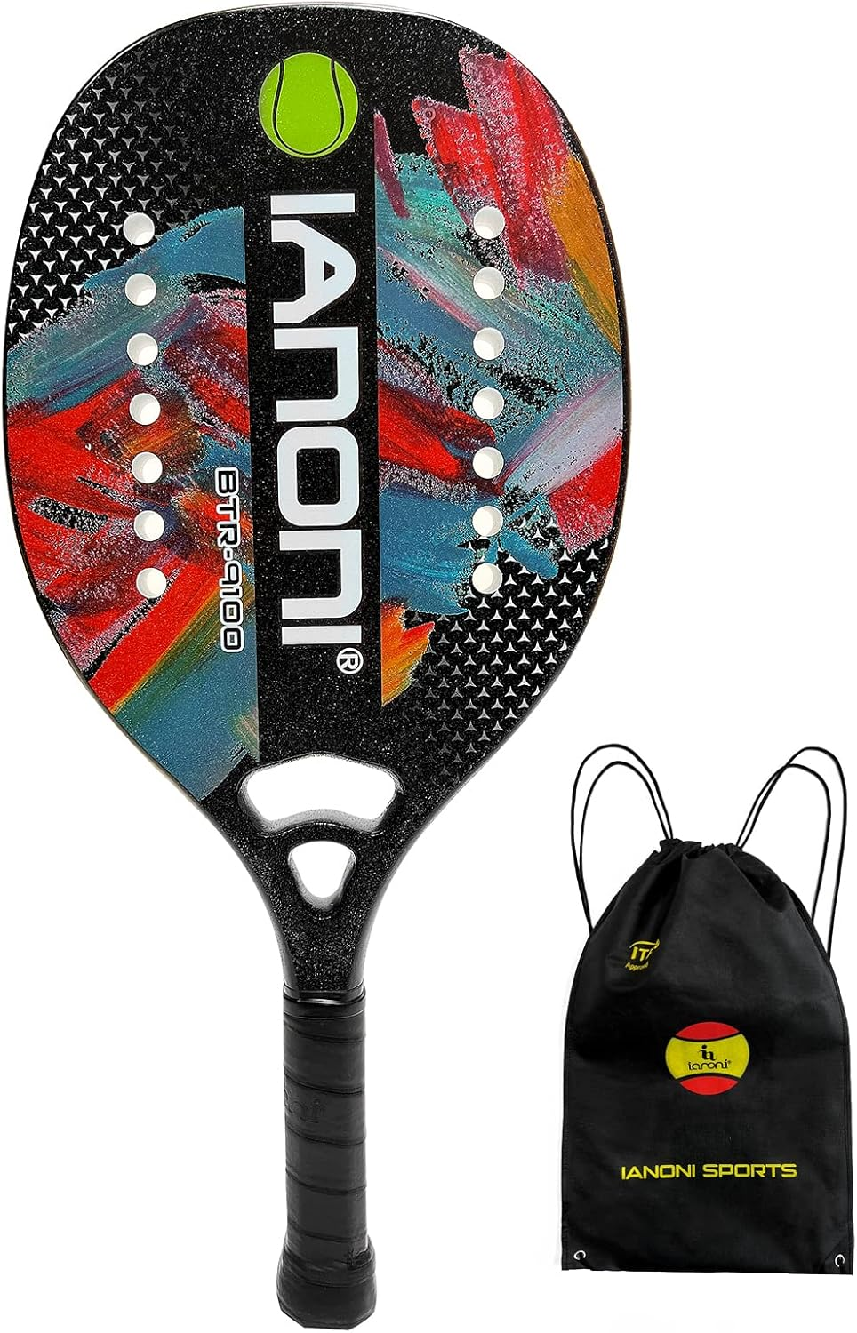 Beach Tennis Paddle Beach Tennis Racket Carbon Fiber with EVA Memory Foam Core Tennis Paddles