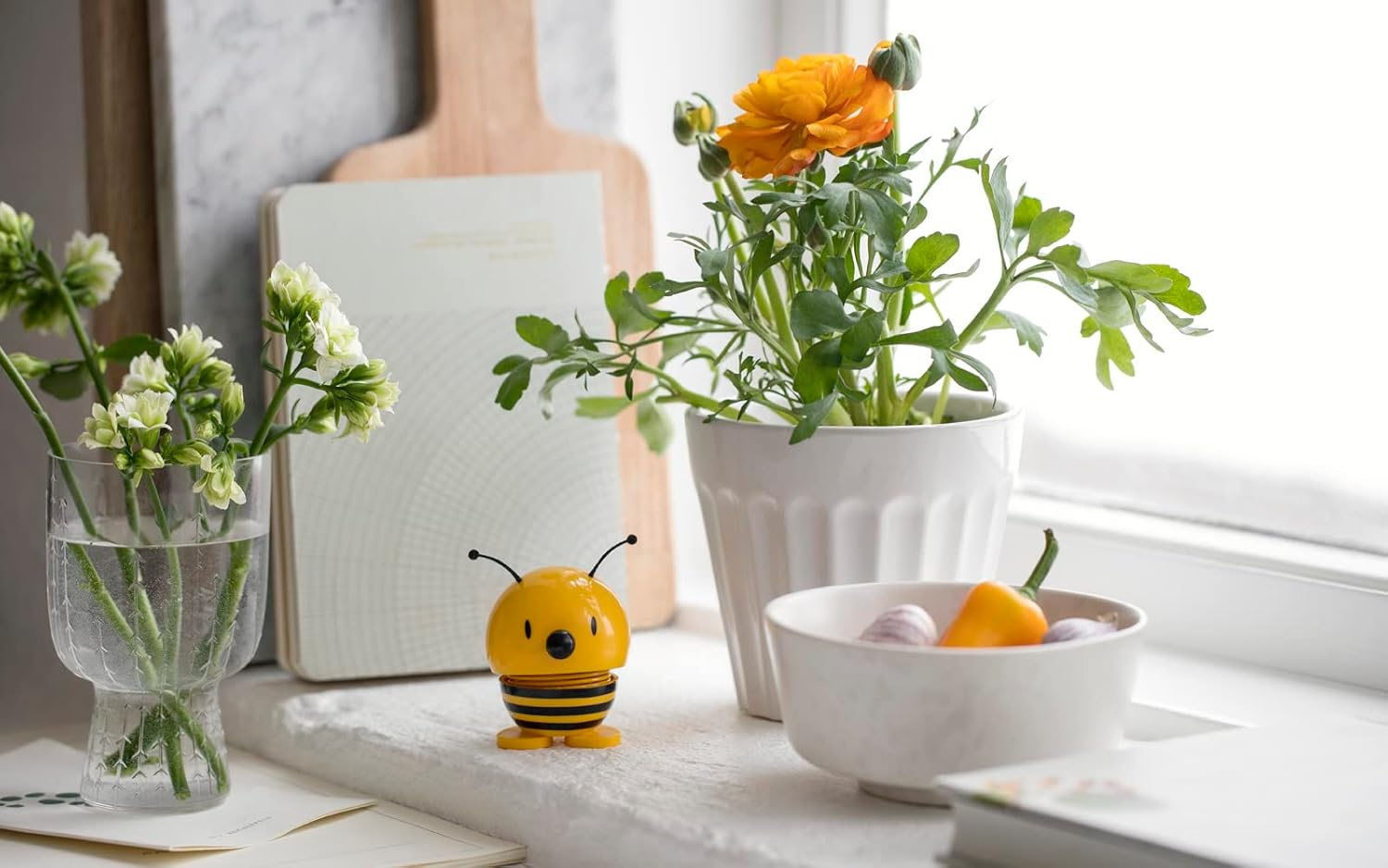 Hoptimist Bumble Bee, Yellow, Home Decor Ornament - Danish Design, Plastic W/Metal Spring, Small - Creates Cheerful Movement image number 7