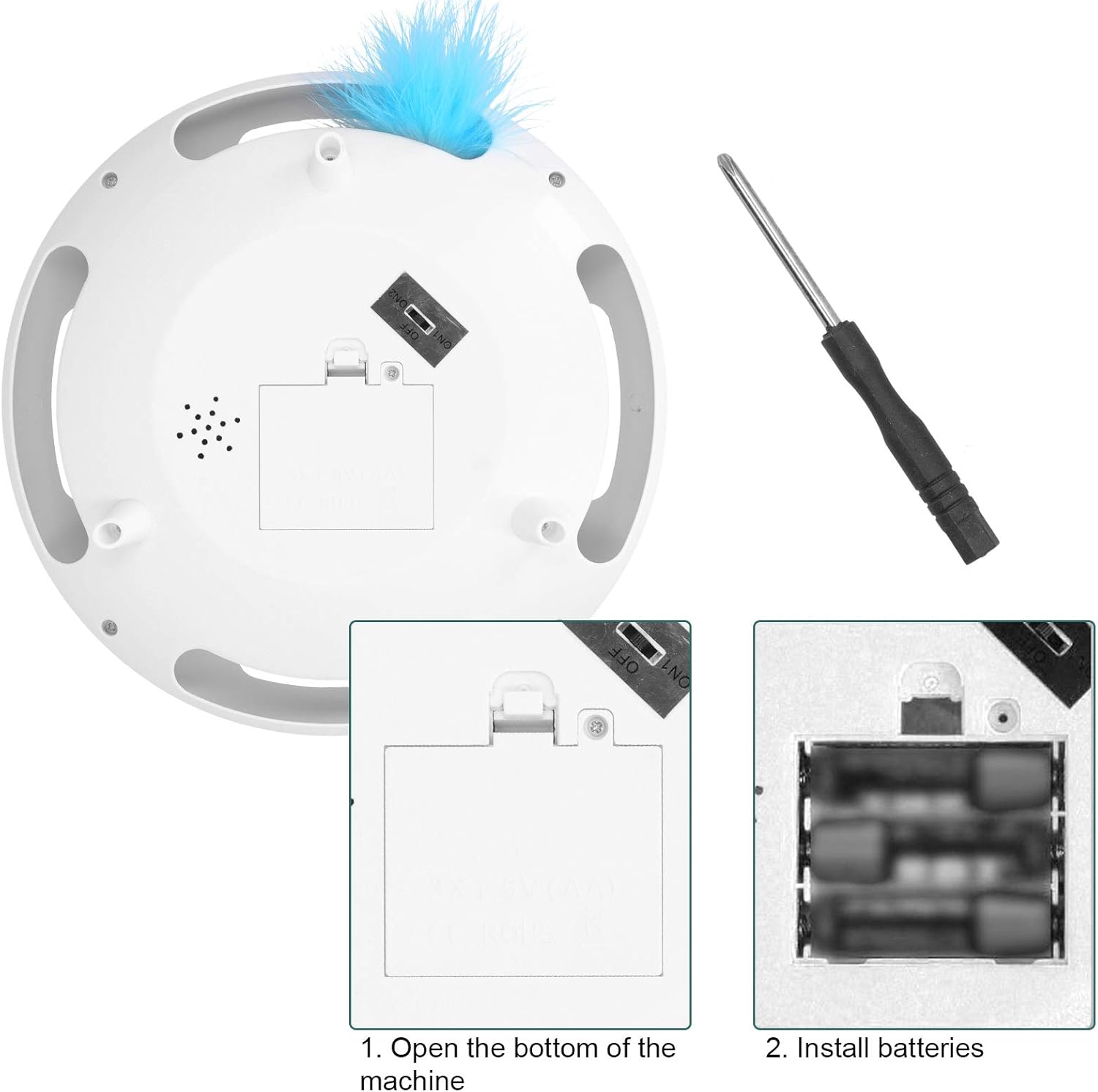 Stable and Safe Interactive Electric Cat Toy,Feather Turntable Teaser for Engaging Indoor Play and Exercise Ideal for Busy Pet Owners image number 3