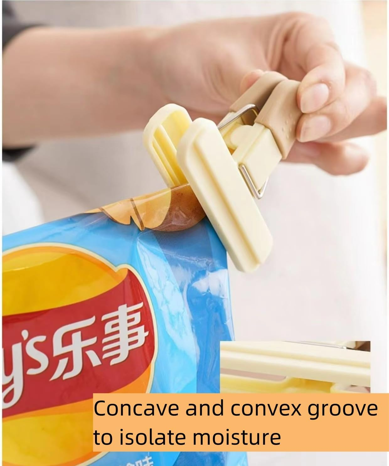 8Pack Large Chip Bag Clips - Assorted Sizes Food Bag Clips Plastic Heavy Seal Grip Perfect for Air Tight Seal Grips on Coffee, Food & Bread Bags, Office Kitchen Home Usage image number 1