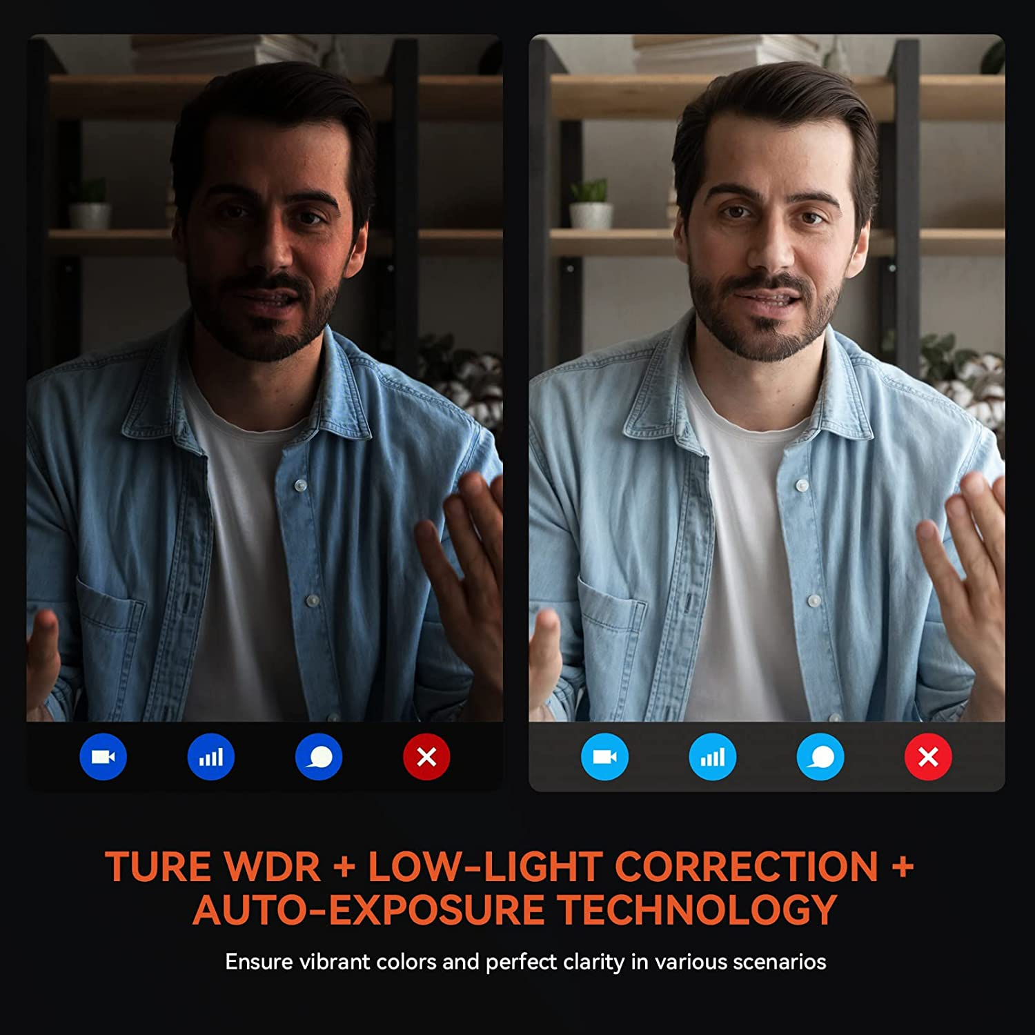 Nuroum 2K Web Camera, Hd1080P/60Fps, USB PC Computer Webcam with Dual Microphone & Privacy Cover, 90&deg;-Wide-Angle Streaming Webcam for Calling, Conferencing,Plug and Play, for Zoom/Skype/Teams/Webex image number 4