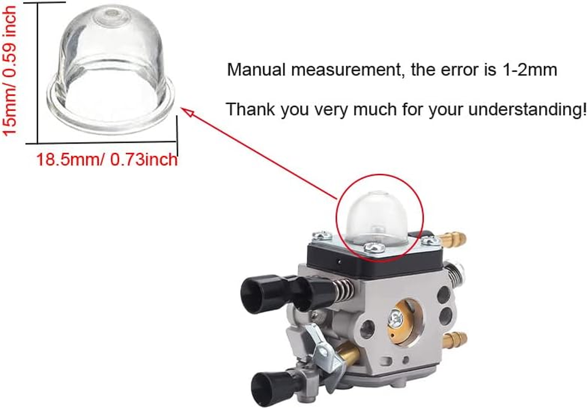 Hippotech 10 PCS Primer Bulb for Honda GX22 GX25 GX35 GX25NT GX25N GX35NT HHT25S HHT31S UMK422 UMK422K1 UMK431 Trimmer Replaces 16032-ZM3-004 image number 2
