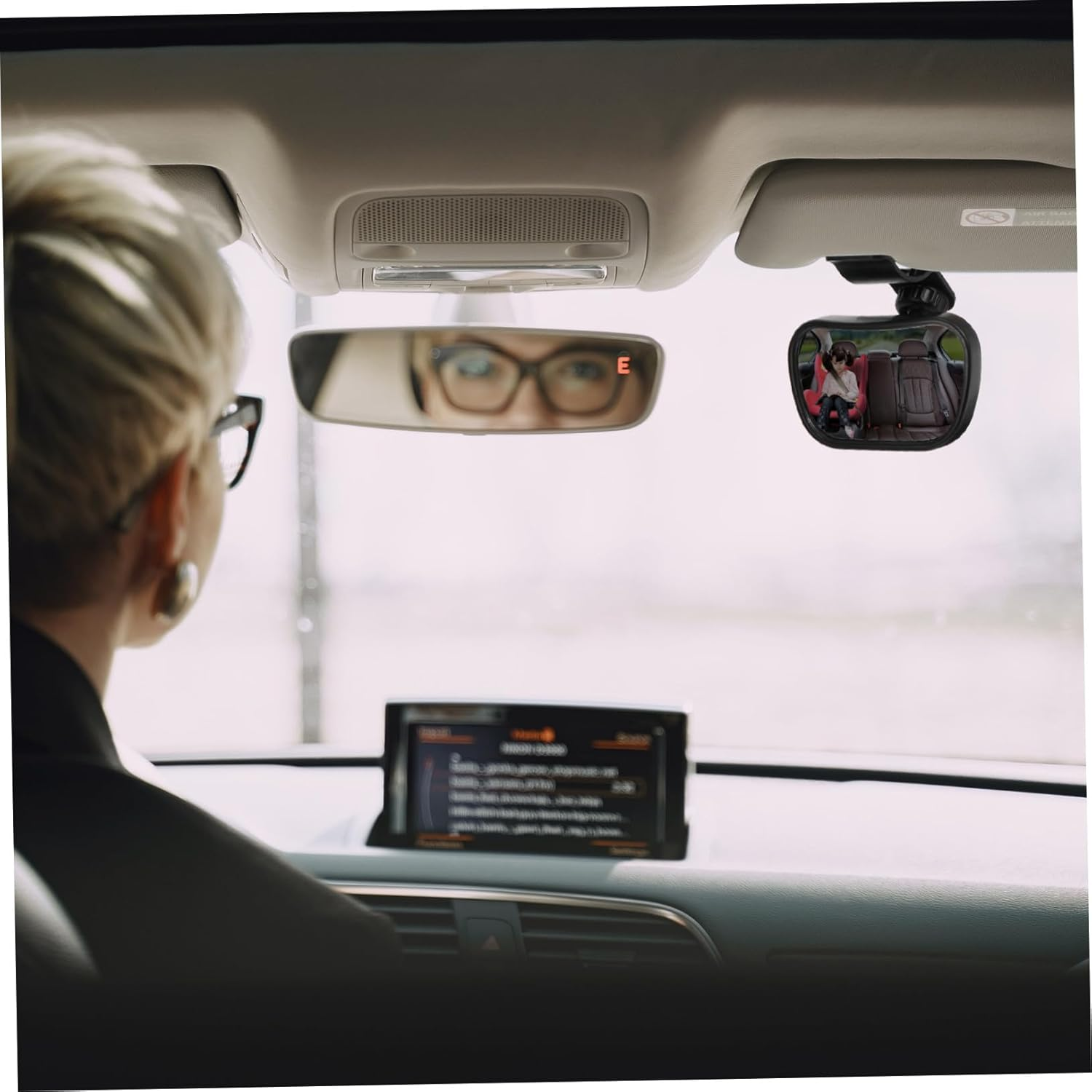 Adjustable Car Mirror for Rear Facing Seats Rearview Mirror with Wide Angle for Car Backseat Monitoring image number 5