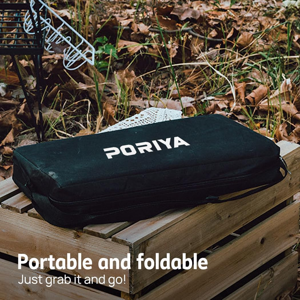 Portable Charcoal Grill Charcoal Grill with Wheels and Storage Holder for Camping, Picnic, Barbecue Red (2 in 1 BBQ Grill) image number 2