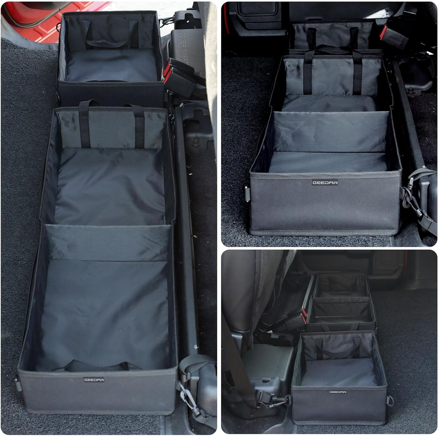 GEEDAR under Seat Storage Truck Tool Box Organizer for Truck Underseat Storage Ford F150 F250 F350 Dhevy Dilverado Accessories (3 Compartment) image number 2