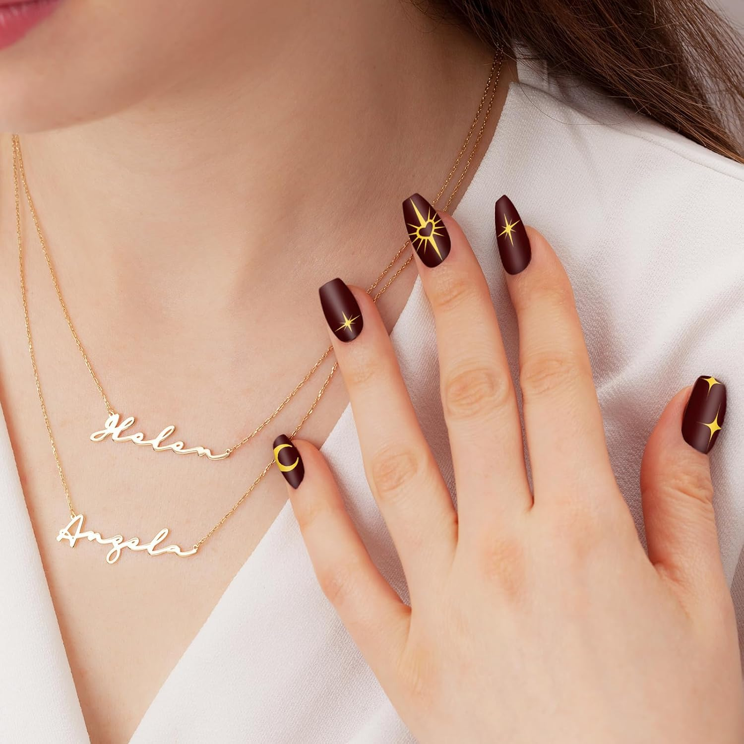 Whaline 6Pcs Sun Moon Star Nail Plates Stamping Set Groovy Stamp Templates Nail Art Plates for DIY Print Manicure Salon Design Gift Supplies image number 6