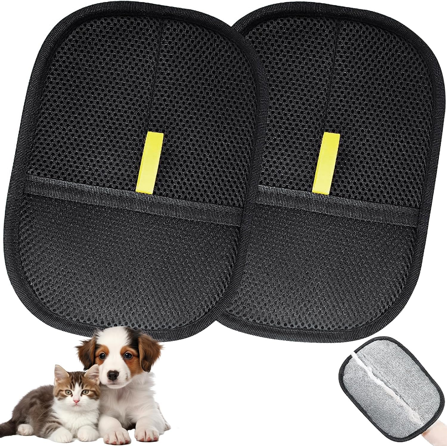 Pet Hair Remover Glove, Double Sided Pet Grooming Gloves, Electrostatic Removal Gloves for Pet Hair, Reusable Dogs Cats Hair Gloves for Furniture Bed Sheets Couch Clothes Carpet Car Seat (1PCS)