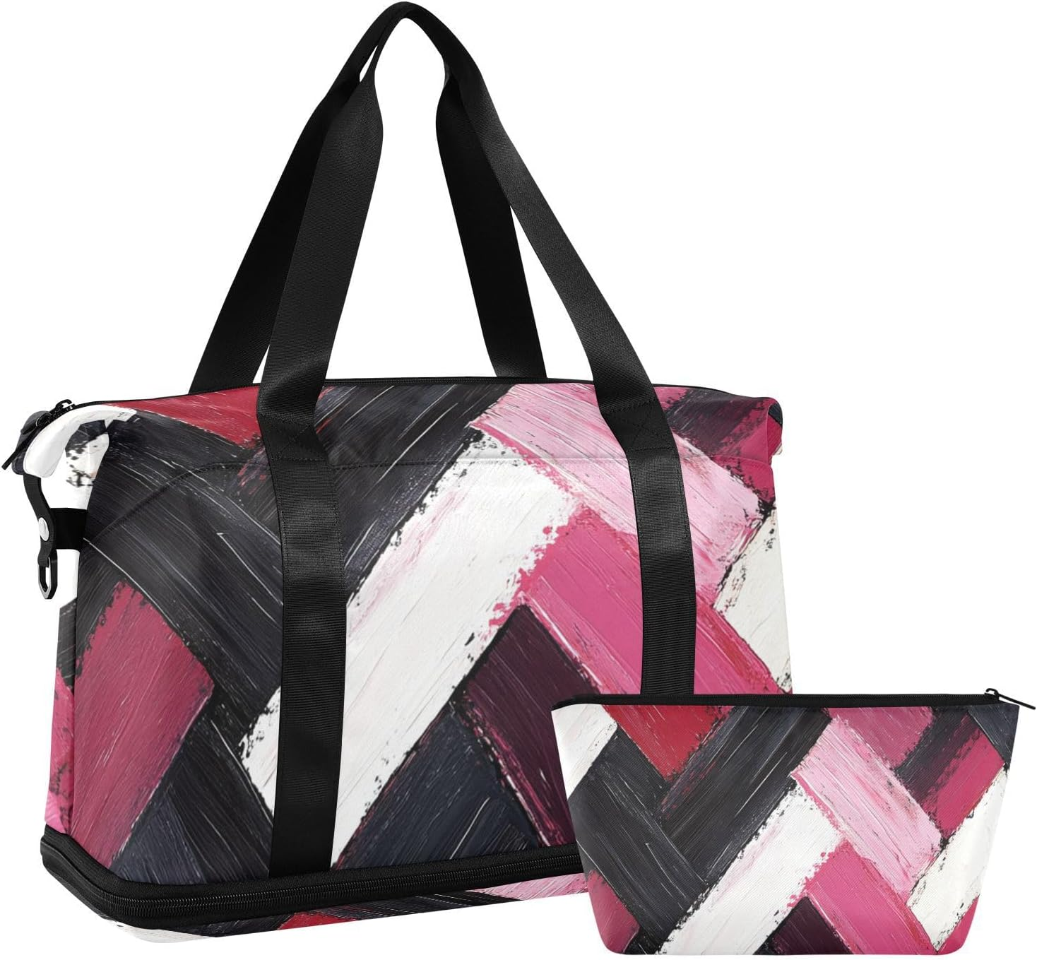 Oil Painting Valentine Duffel Bags Travel Weekender Gear Bag with Adjustable Strap for Workout Large Capacity, Oil Painting Valentine, 1 Size image number 5