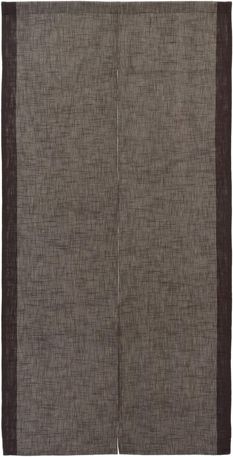 Sunnydayfabric Doorway Curtain W33.4 X H66.9 Noren Tapestry Slabline (Brown)