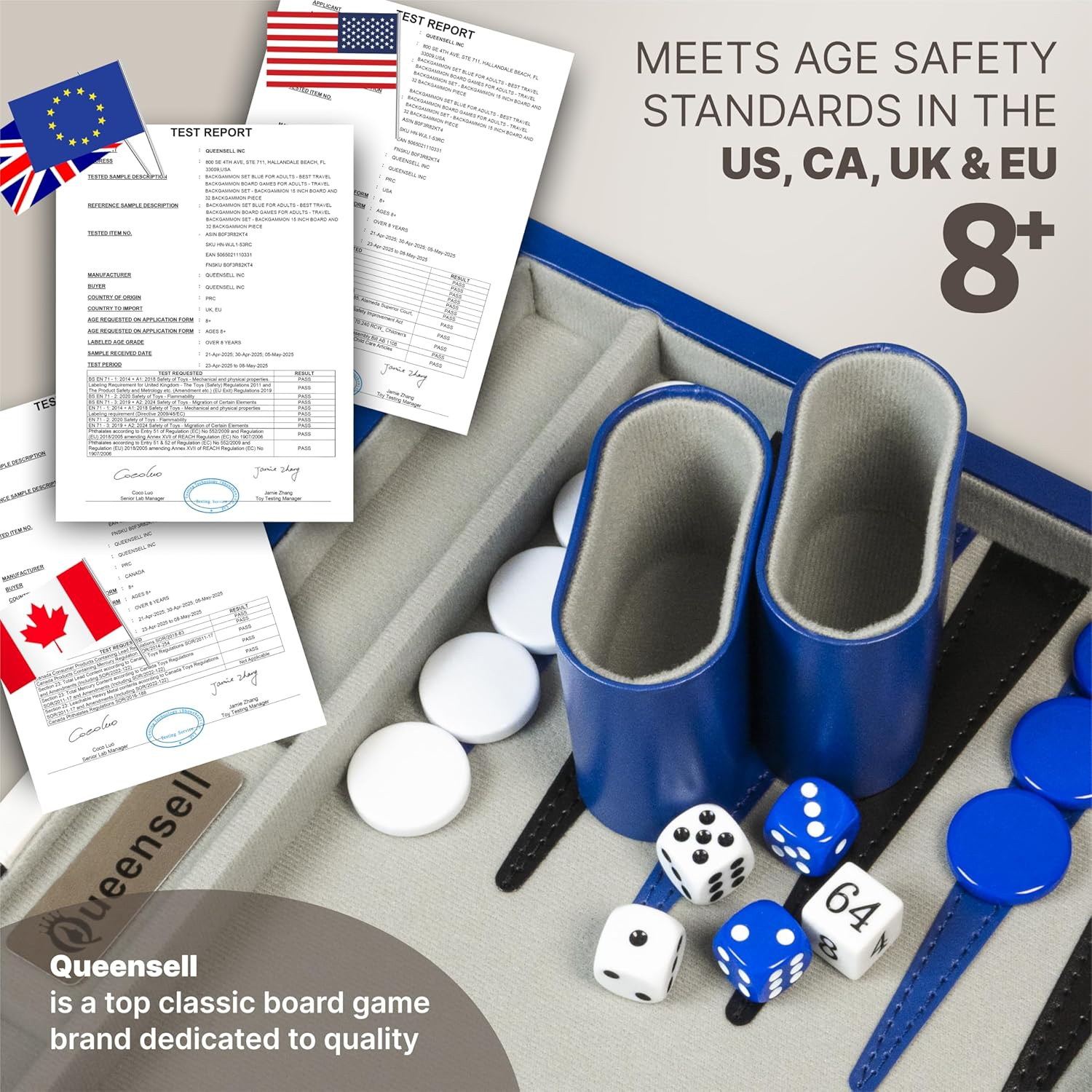 Backgammon Sets for Adults - Blue Edition image number 5