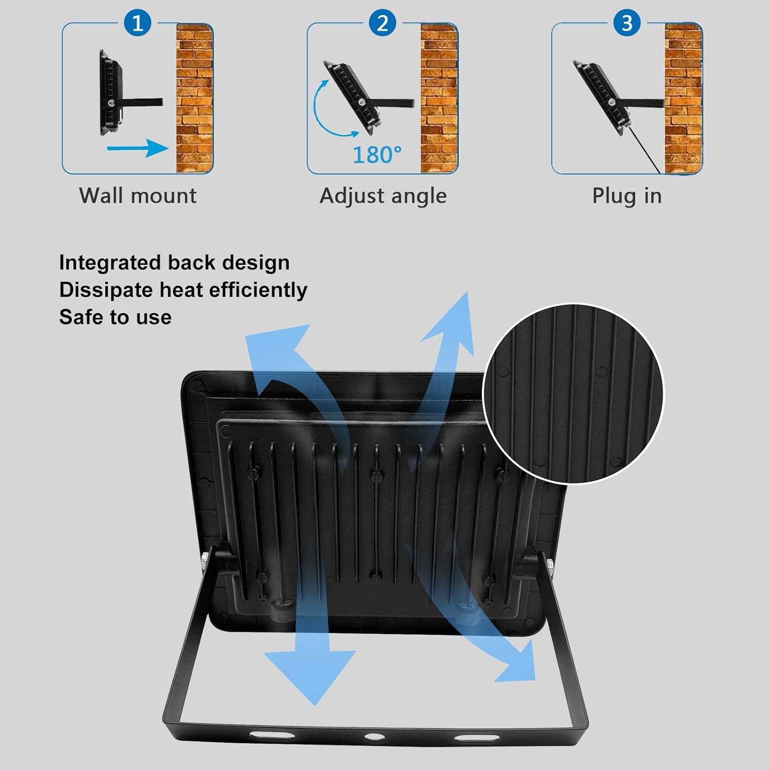 30W LED Flood Light Outdoor, 2700Lm LED Work Light,Floodlight Fixture IP66 Waterproof, 6500K Daylight White Super Bright Security Light for Yard Garden Stadium Garage Playground - 2Pack-50W image number 5