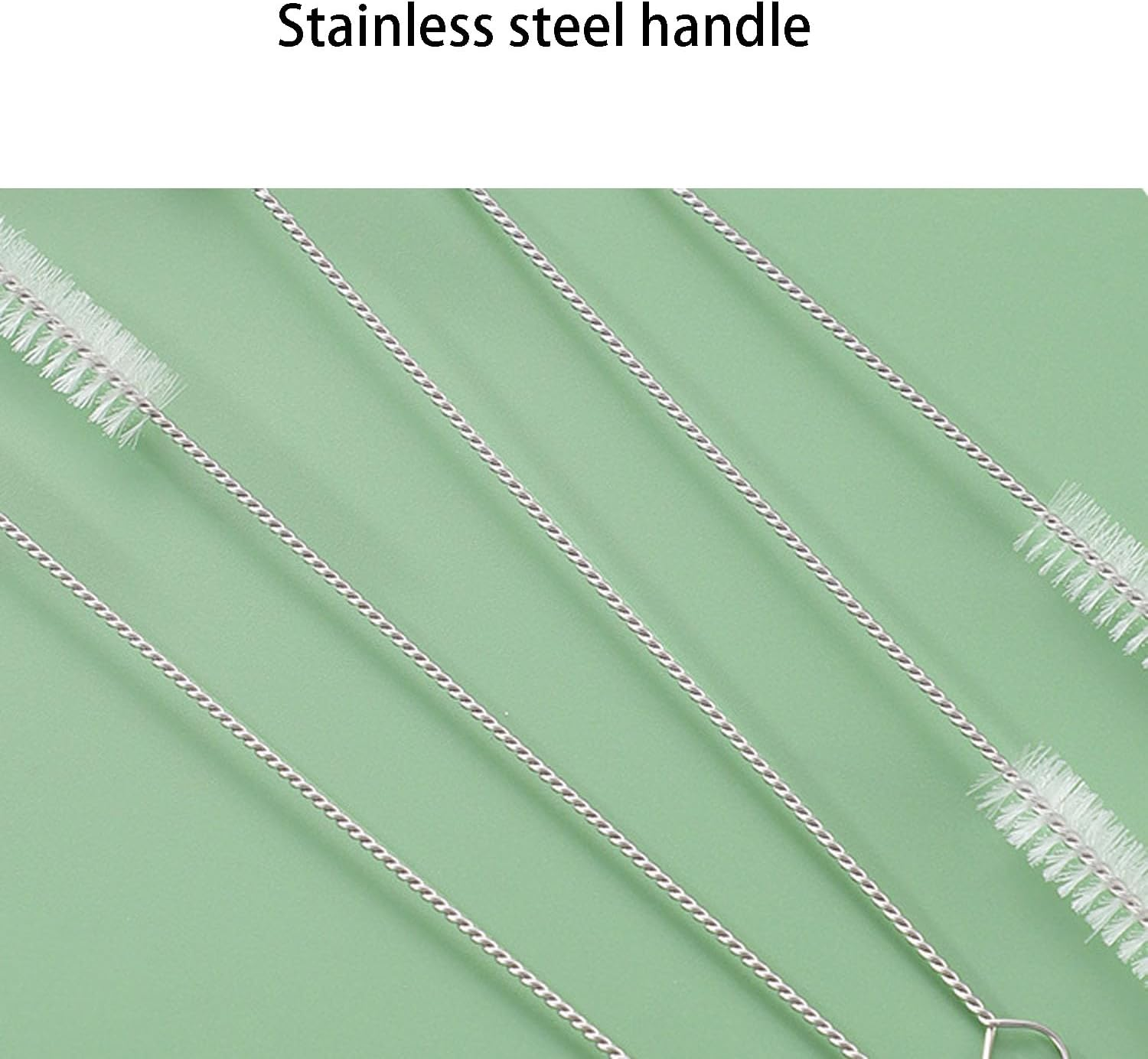 Straw Cleaner Brush 10 PCS, with Stainless Steel Handlewater, Reusable Cleaning Brushes for Kitchen Accessories image number 3