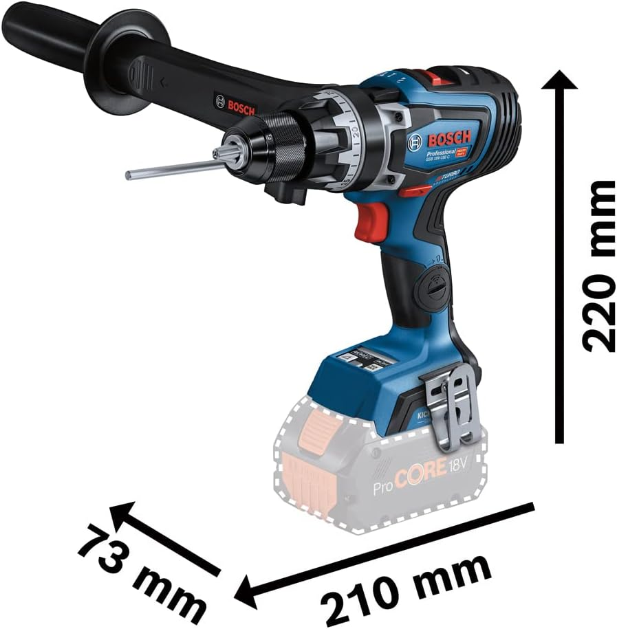 Bosch Professional BITURBO GSB 18V-150 C Cordless Combi Drill (Max. Torque of 150 Nm, without Rechargeable Batteries and Charger, in Cardboard Box) image number 6