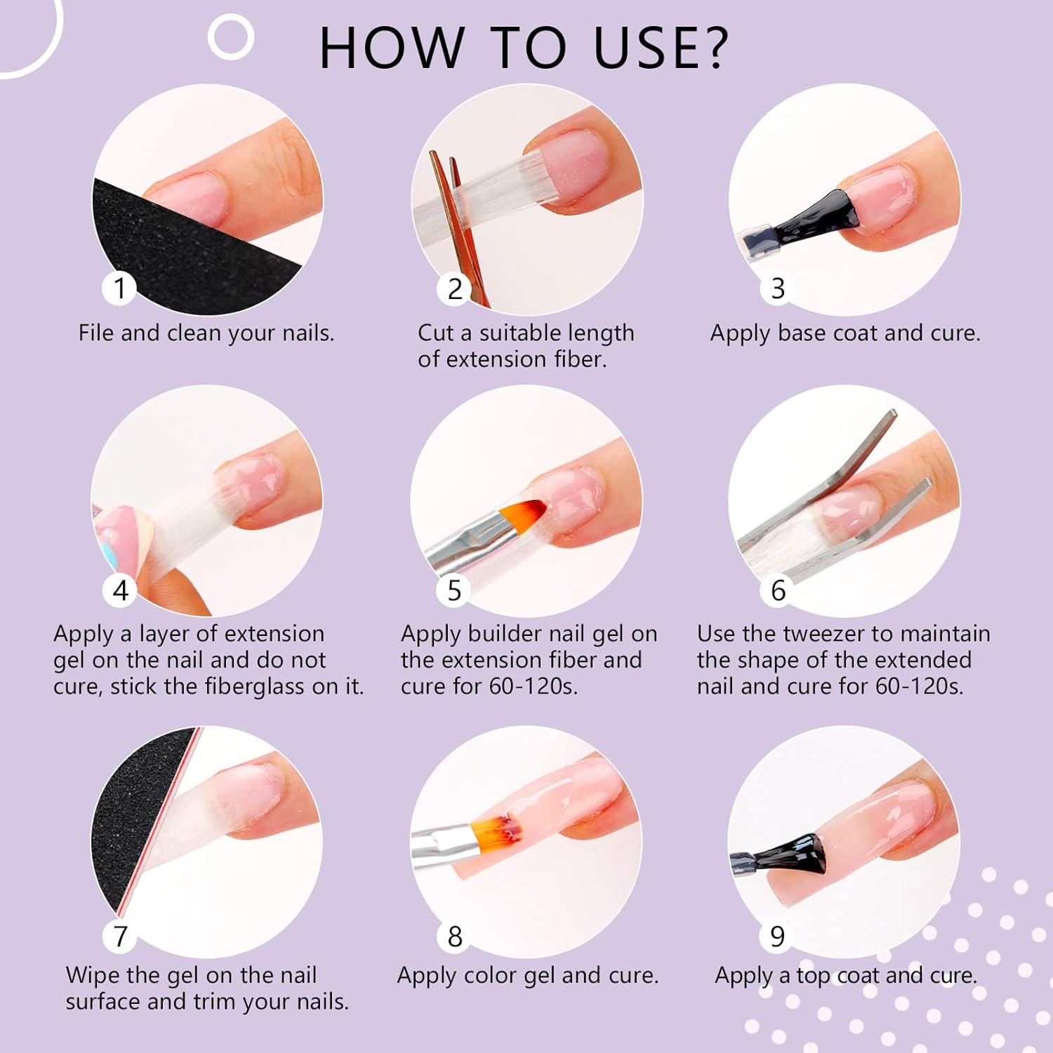 SAVILAND Builder Nail Gel Set &ndash; 2 Basic Colors Nail Extension Kit Clear Nude Nail Strengthen Gel with Nail Brush 100Pcs Nail Forms for Nail Extension at Home Nail Salon, Nail Art DIY image number 3