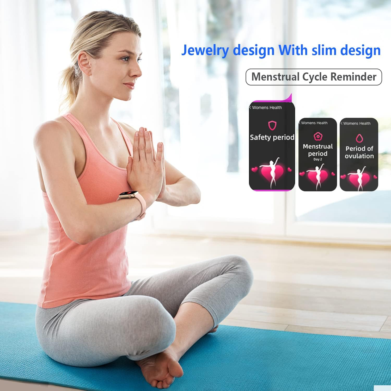 FITVII Slim Fitness Tracker with Blood Oxygen, Blood Pressure, 24/7 Heart Rate and Sleep Tracking, IP68 Waterproof Activity Trackers and Smart Watches with Step Tracker, Pedometer for Women Men image number 1