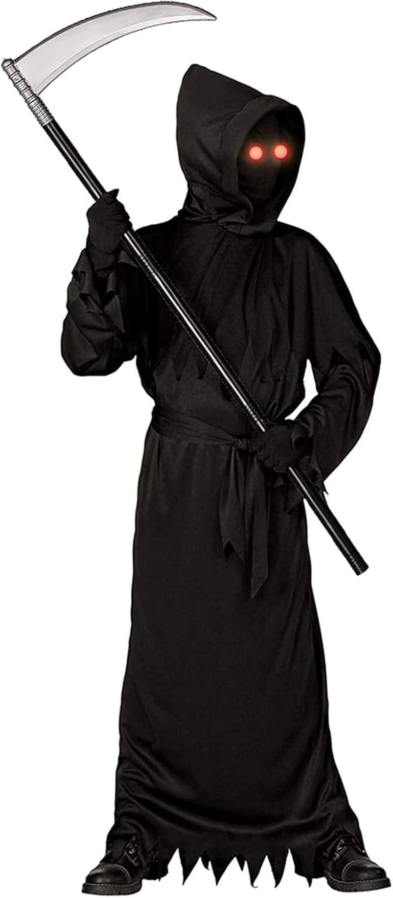 Adults Halloween Scary Costume Grim Reaper Costume for Men Women with Scythe for Adults Halloween Party Dress Up image number 4