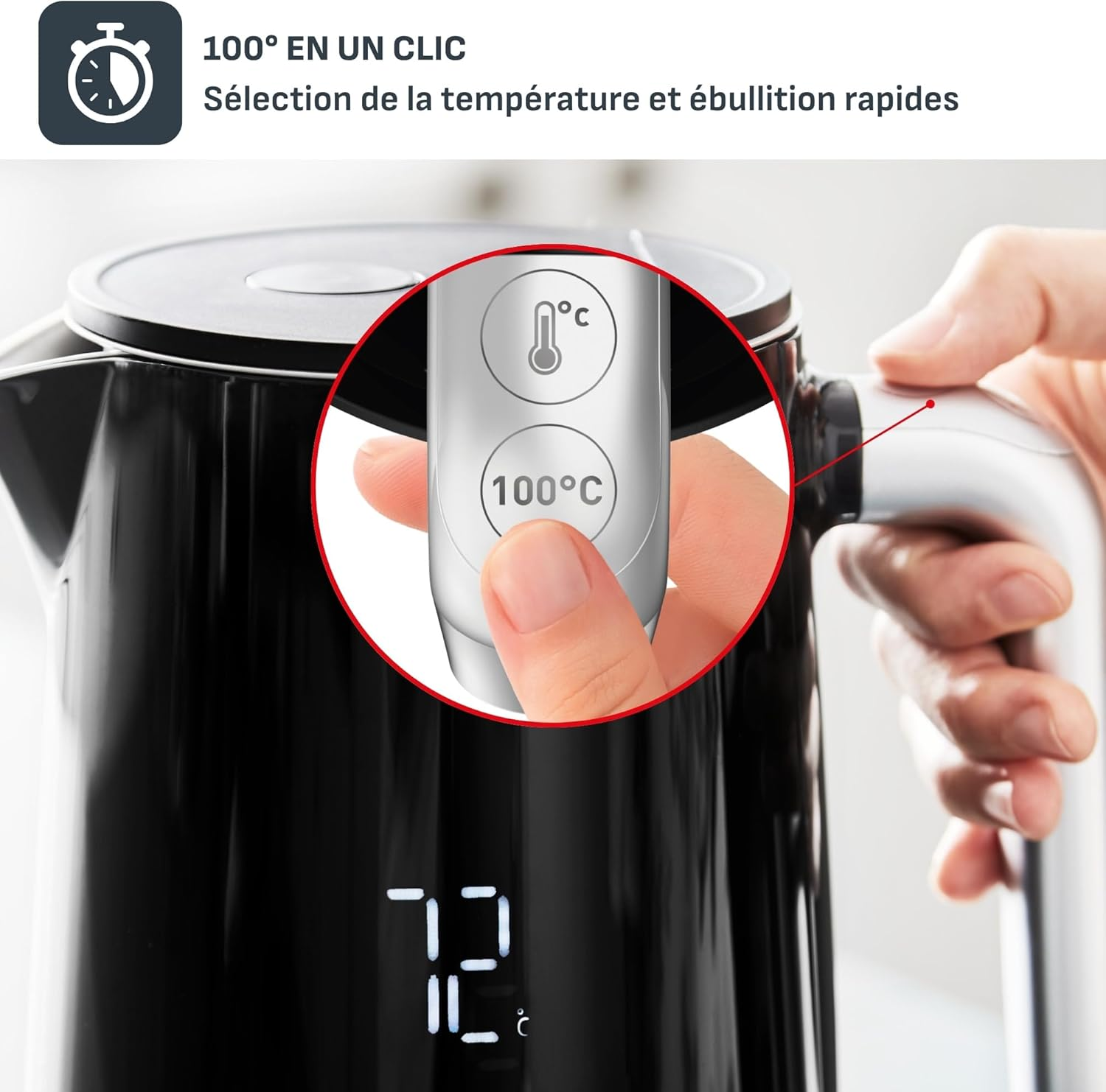 Tefal Smart & Light, Digital, 7 Positions, Black Electric Kettle image number 3