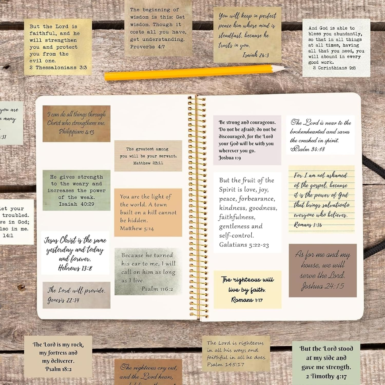 GHQHSQ 120PCS Bible Verse Stickers, Christian Vintage Inspirational Quote Sticker, Typewriter Scripture Stickers, Bible Study Supplies for Scrapbooking, Water Bottle, Laptop image number 6