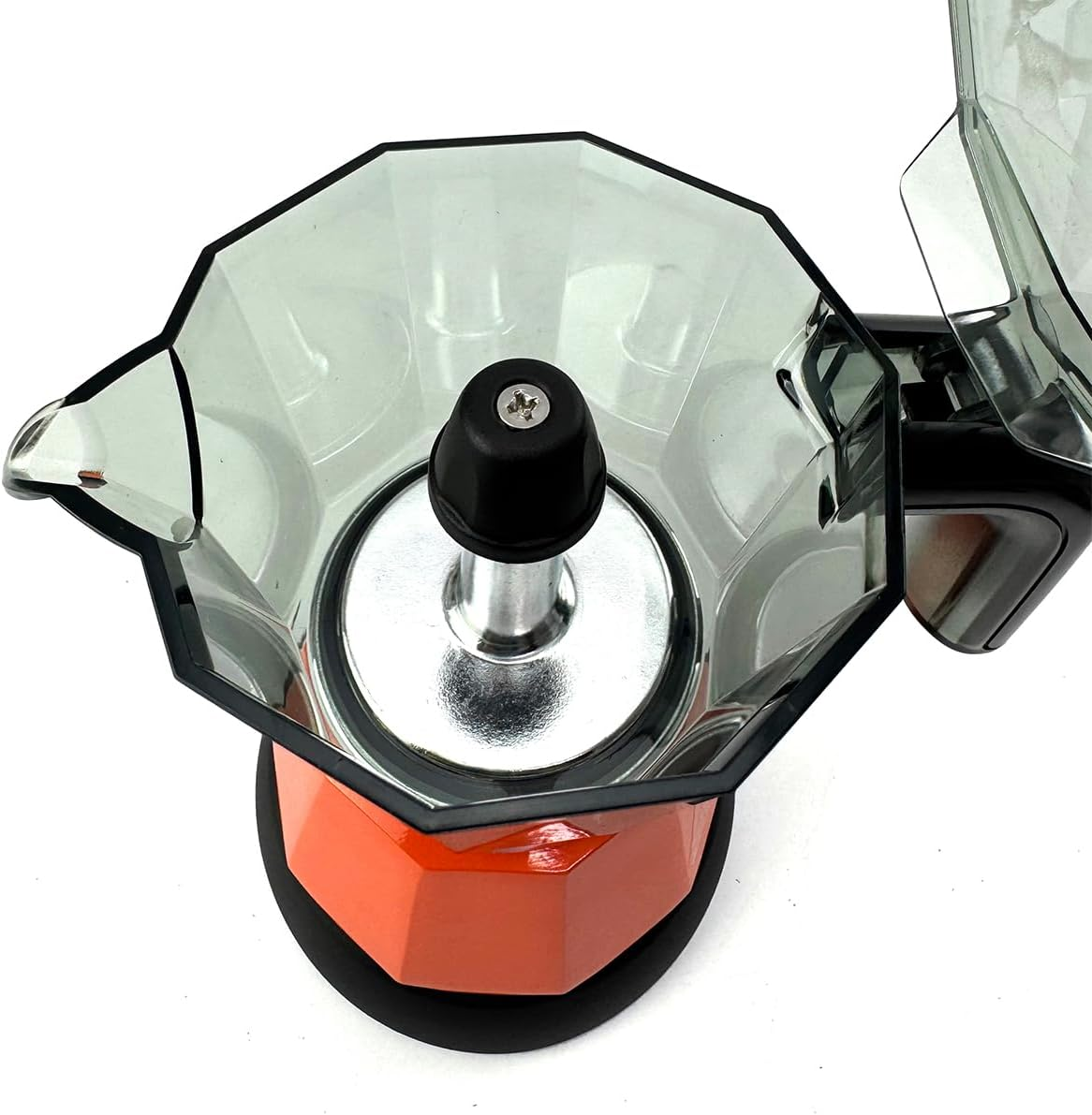 Mornest Electric Moka Pot Coffee Maker, Electric Espresso Maker Auto Shutoff, Italian Classic, 360 Degree Rotating Base, Portable Home Travel, 3/6 Cups (150/300Ml) (Orange, 3 Cups) image number 4