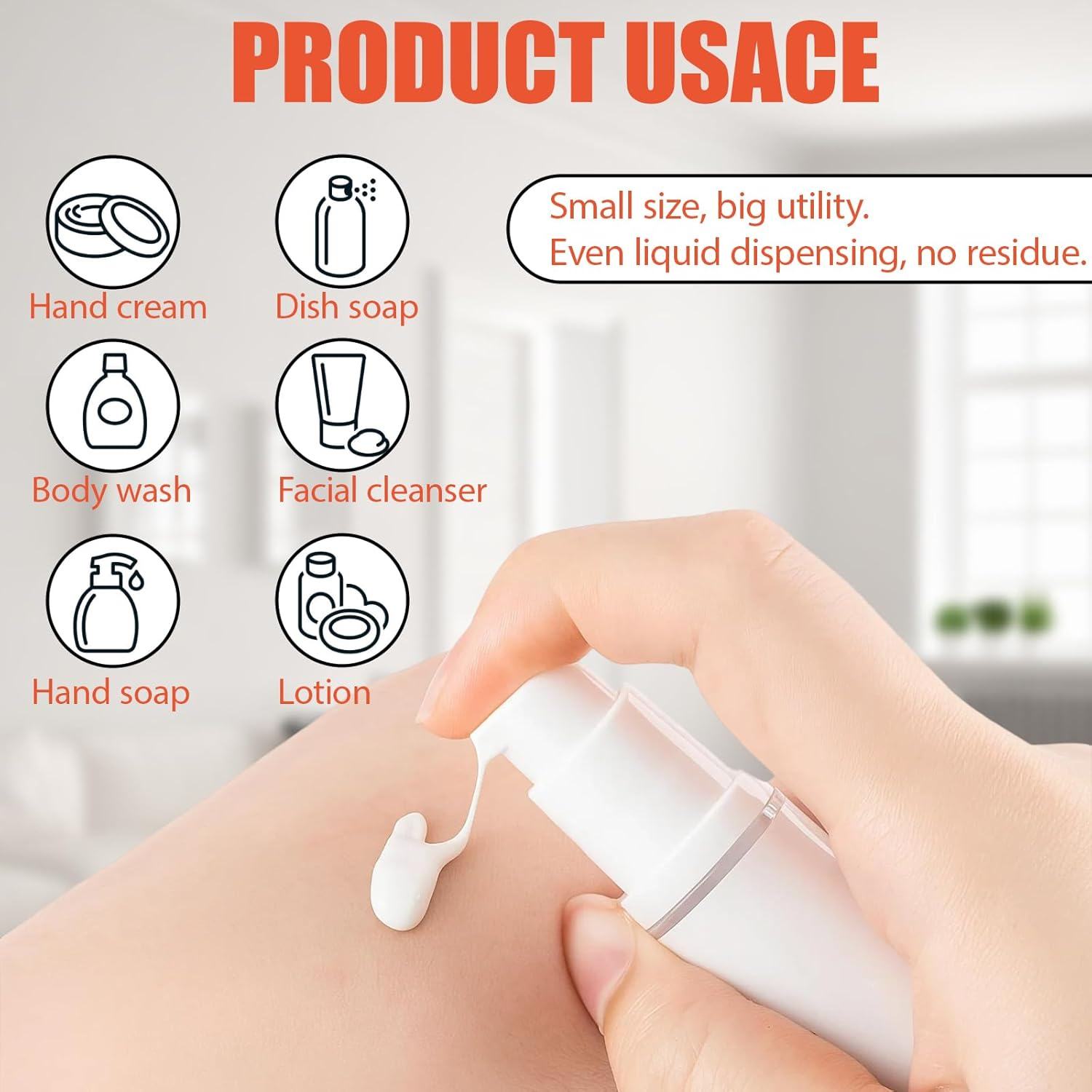 4 Pack 10Ml Clear Airless Pump Bottles, Refillable Vacuum Cosmetic Travel Containers, Leak-Proof Press Bottles for DIY Foundation, Gel, Essence, Lotion & Moisturizer image number 5