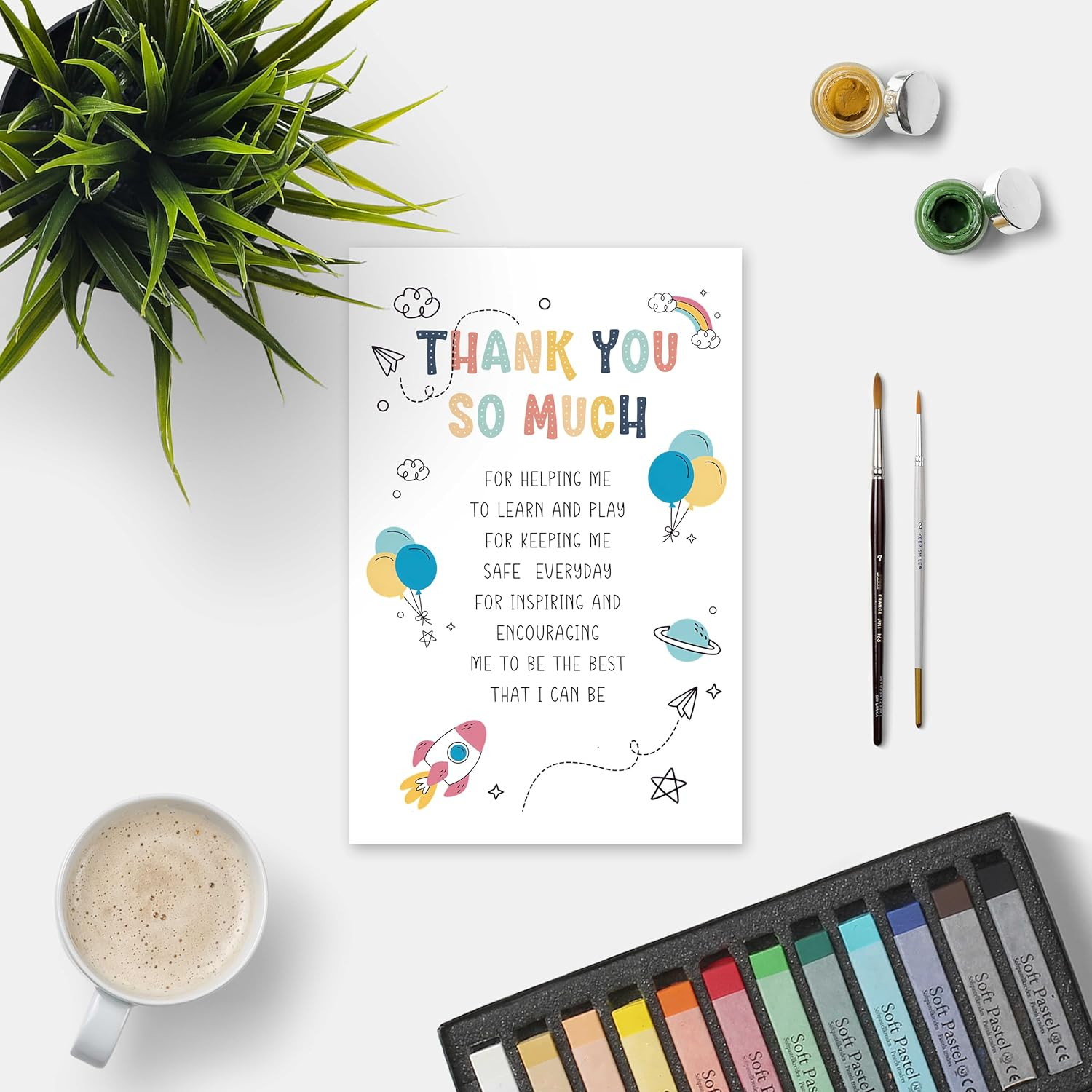 Bewoow Heartfelt Thank You Card for Teacher, End of Year Gifts for Child&rsquo;S Teachers, Cute Teacher Appreciation Card, Thank You Gift for Preschool Teacher or Nursery Teacher, Thank You so Much Card image number 6
