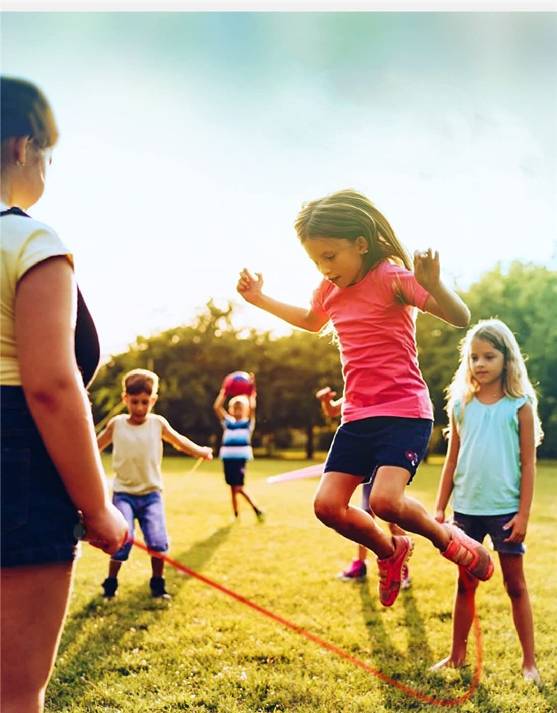 HUIRUMM Groups Rope Skipping, Multiplayer Rope Skipping Team Long Jump Rope,Best Team Group Skipping Rope for Kids and Adult, 5Meters -7Meters -10Meter for School Sport and Outdoor Activity image number 2